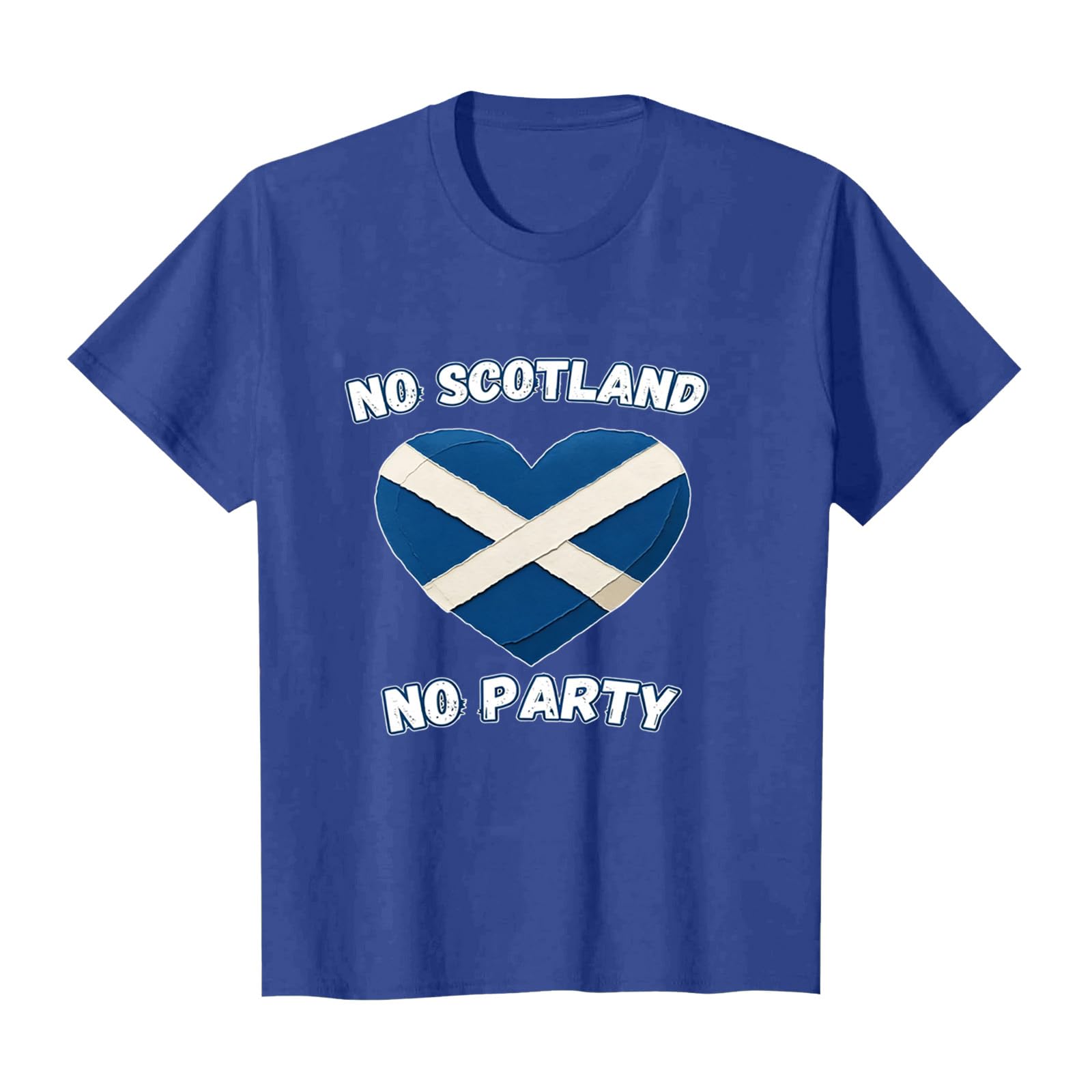 Scotland Football T Shirt Unisex Scottish Flag Short Sleeve Crew Neck Funny – Men Women Football Fans (C-Blue, S)