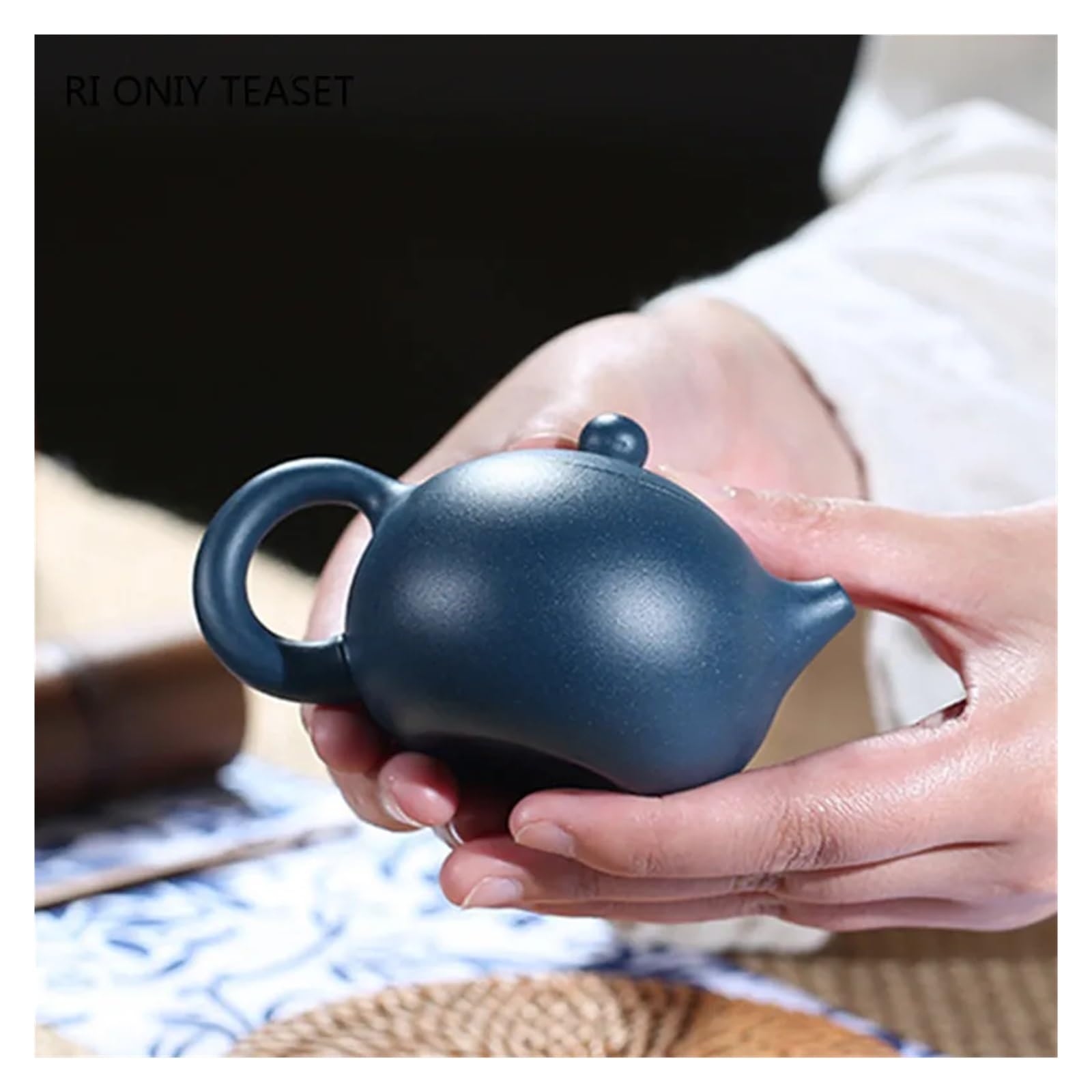 teteras Teteras de arcilla morada hechas a mano, tetera con infusor en forma de bola azul, juego de té de belleza