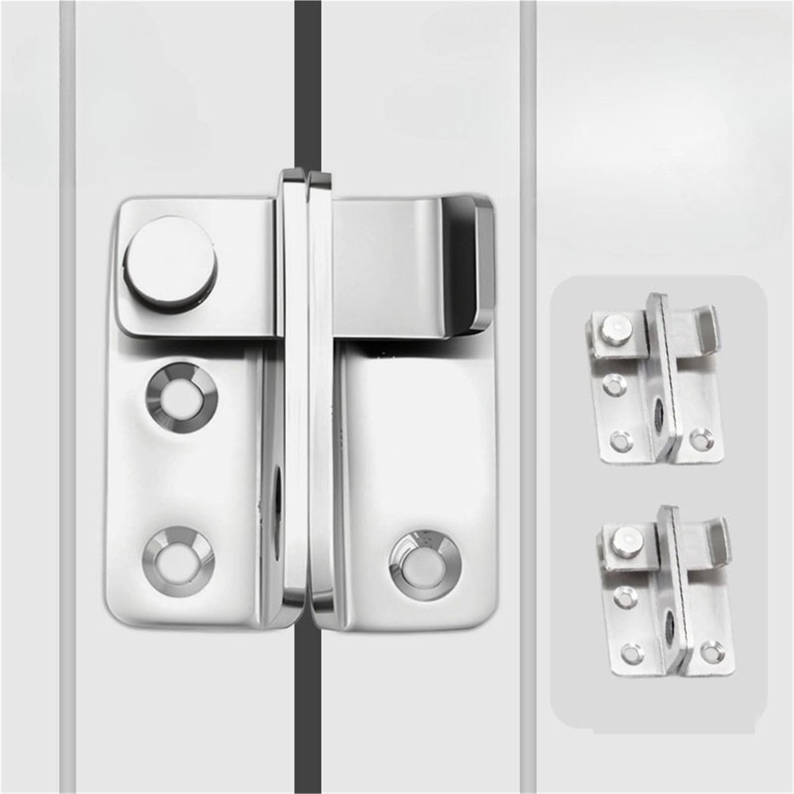 Loquet De Porte 1-10PCS Heavy Duty Stainless Steel Locking Bolt For Cabinet Wardrobe(Silver-M-5PCS)
