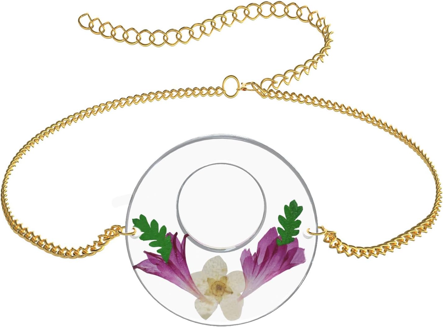 Daffodils and Cornflower Pressed Wildflower Bracelet, Personalized Handmade Bracelet, Real Wildflowers Bracelet, Gold Pressed Flower Bracelet for Women