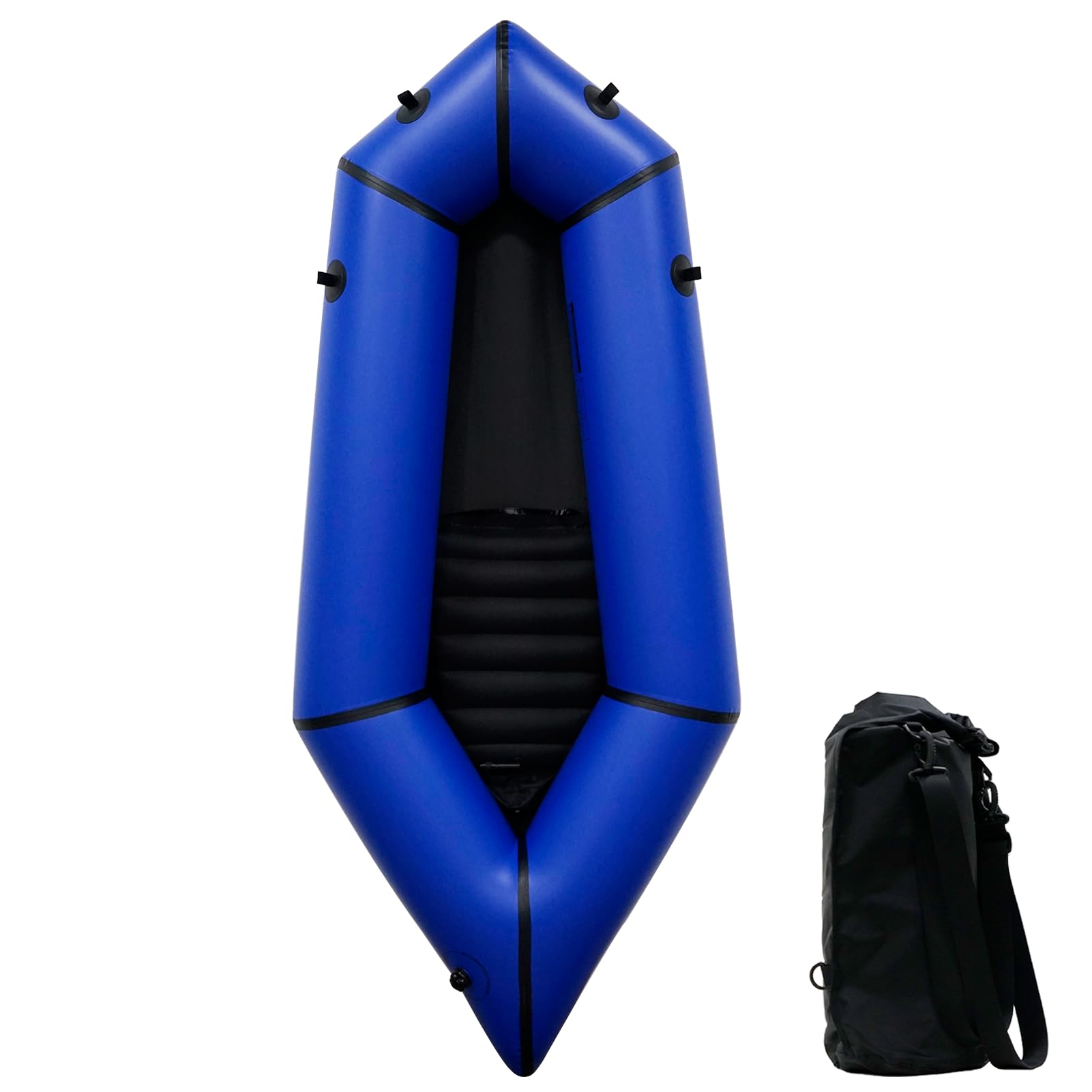 JUSTOOP Lightweight Packrafts, TPU Inflatable Kayak for Flat Water Rafting Camping Trip/Fishing/Water Adventures 1 Person/2 Person Packraft, 330lb/