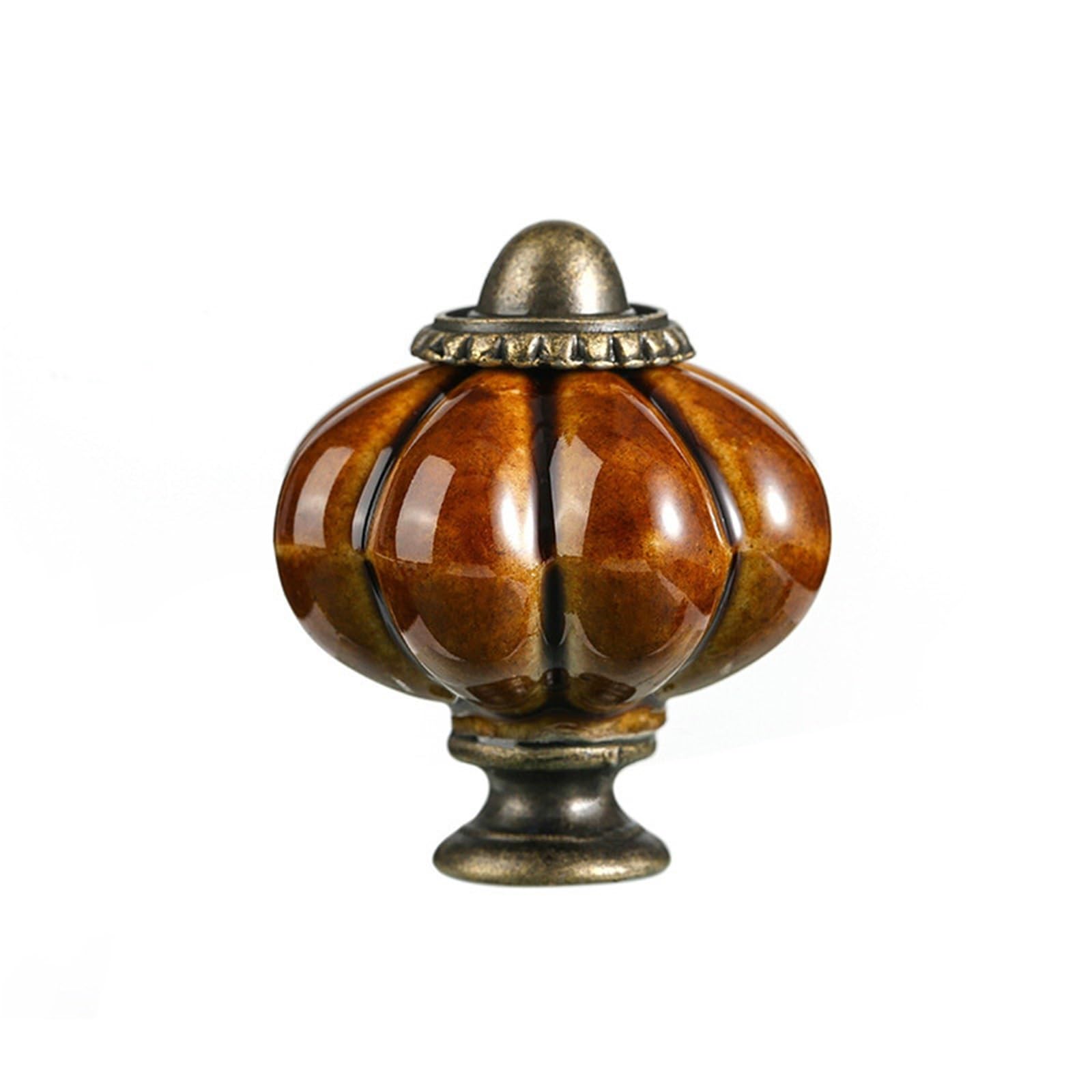 Wlihdb Color4 5Pairs Ceramic Pumpkin Handle Pastoral Style Creative Single Hole Knob With Screw Wardrobe Cabinet Door Drawer Furniture Hardware For Chest Of Drawer(Color4)