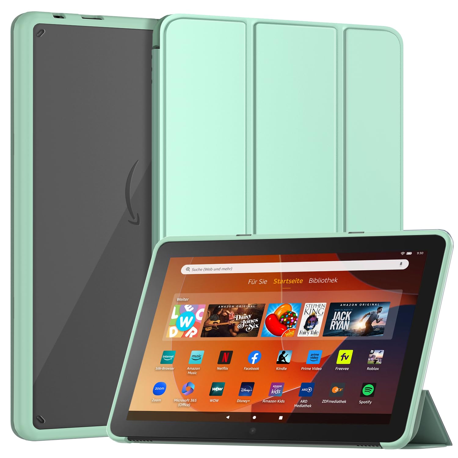 Sanyetral Lightweight Shockproof Trifold Stand Tablet Case with Auto Wake/Sleep Function, Not for Remarkable TCL -Light Green