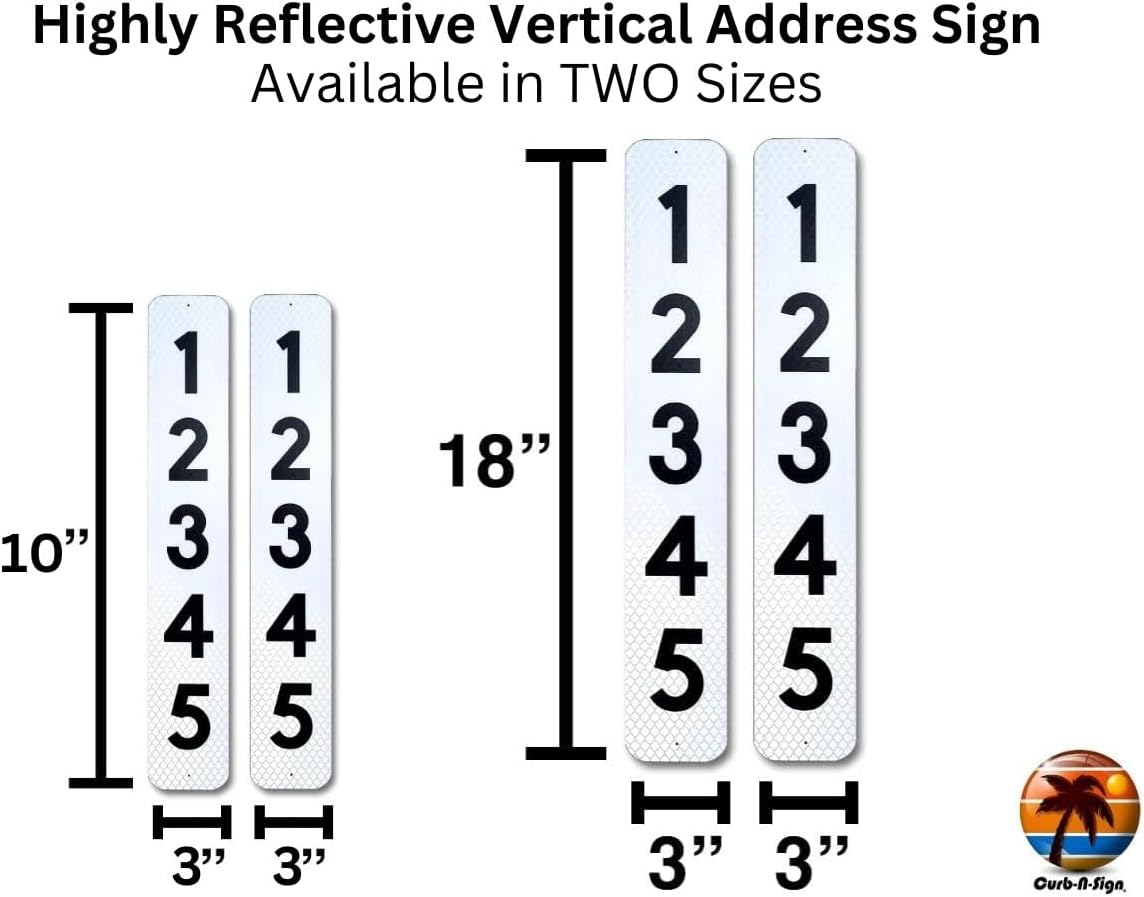 2 Reflective Mailbox Address Numbers Plaques, Custom Address Numbers for Outdoor House, Pre-drilled Holes for Easy Installation (Green)
