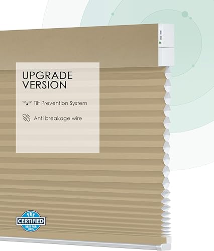 Miniatura 39 de Yoolax Persianas celulares motorizadas compatibles con Alexa, persianas motorizadas opacas inteligentes de panal para ventanas, persianas Color gris