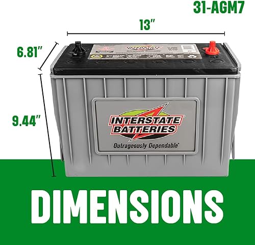 Miniatura 4 de Interstate Batteries Batería marina de ciclo profundo resistente 12V 100Ah 925CCA (31-AGM7) Pure Matrix Power Commercial AGM Reemplazo de arranque
