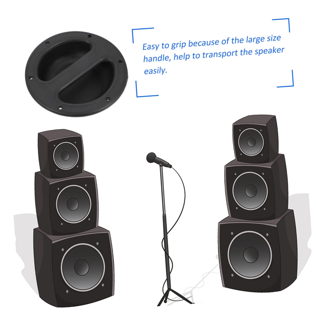 SHINEOFI Maniglia Dell'altoparlante Audio 8 Pezzi Abs Nera 146x38 Mm Rotonda Bordi Lisci per Rialzo Casse Acustiche e Accessori Casse Acustiche da Lavoro