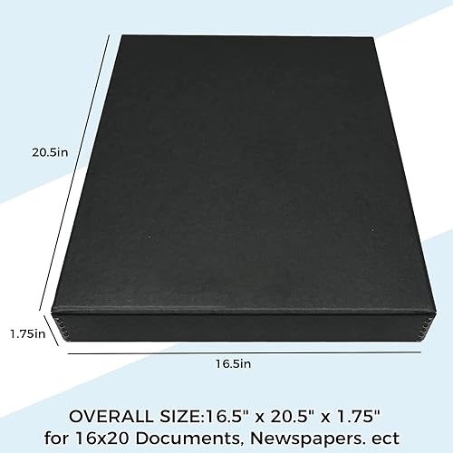 Miniatura 2 de Golden State Art, Archival - Caja de almacenamiento de 16 x 20 pulgadas, diseño de concha con borde de metal, conserva y almacena fotos, documentos,