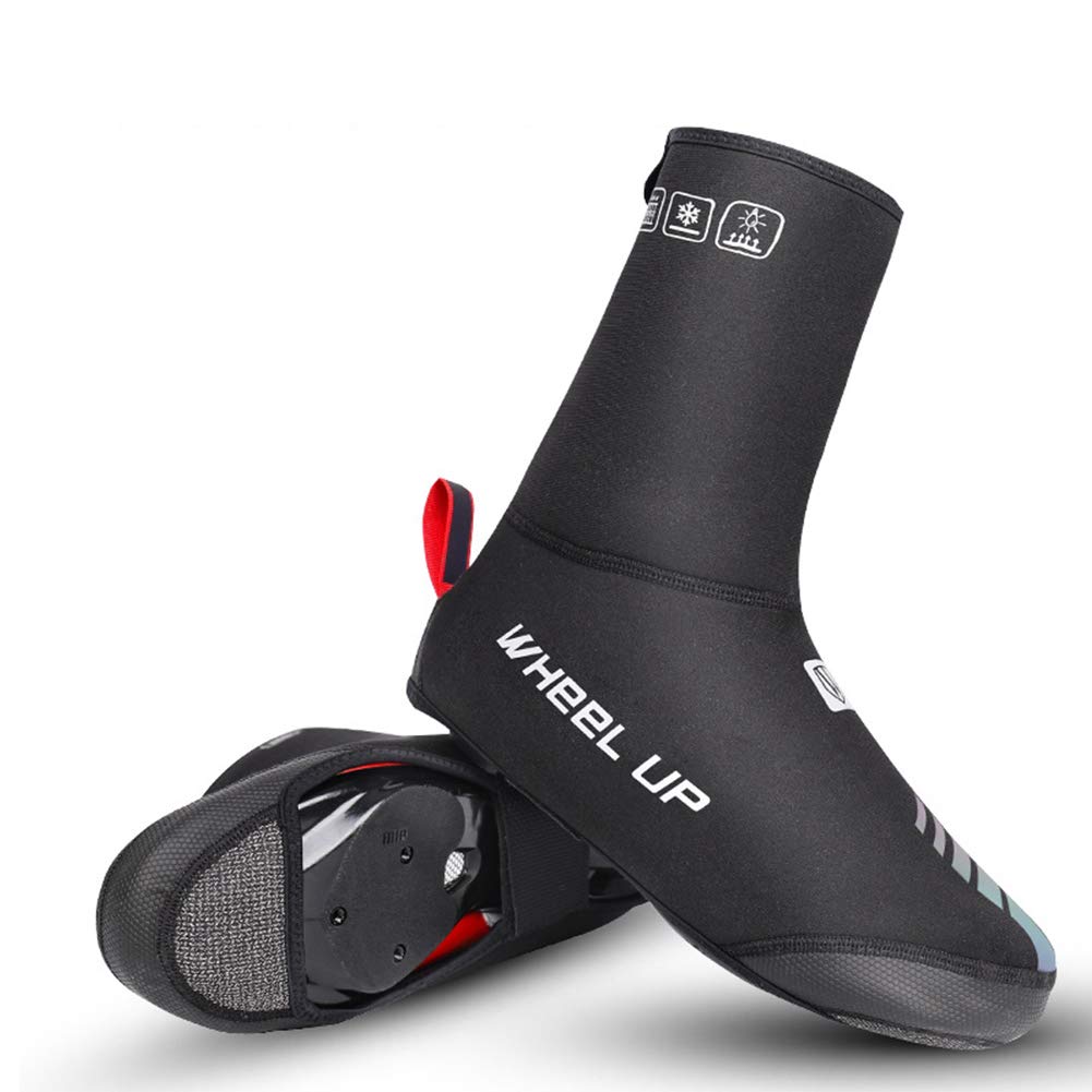 Cubrezapatillas de Ciclismo Impermeables, Cubrezapatillas de Ciclismo Cubrezapatillas térmicas para Ciclismo Polaina de Ciclismo, Cuero PU, Cubrezapatillas Reflectantes de Seguridad