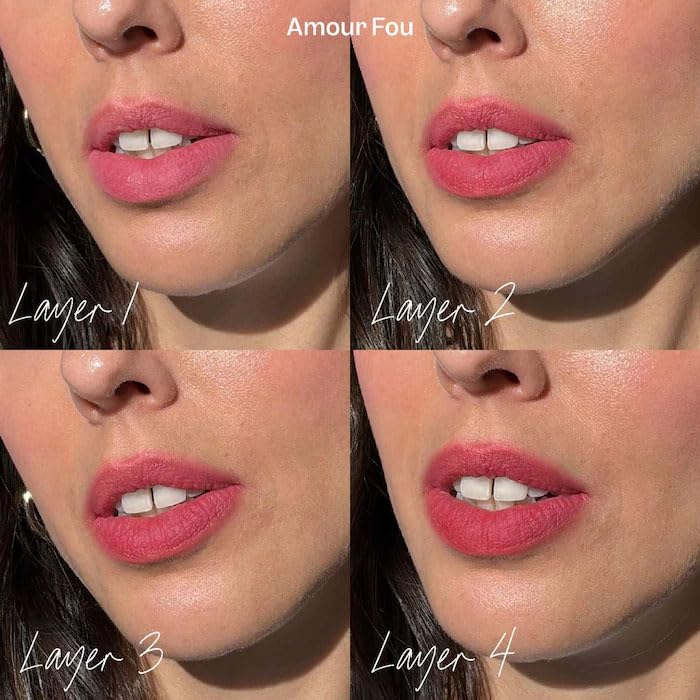VIOLETE - Balm Sheer Matte Lipstick - Hydrating, Buildable Sheer Color with Soft Matte Finish, Comfortable Wear, Vegan & Cruelty-Free - Color: Amour Fou - (Cool Crimson Red)