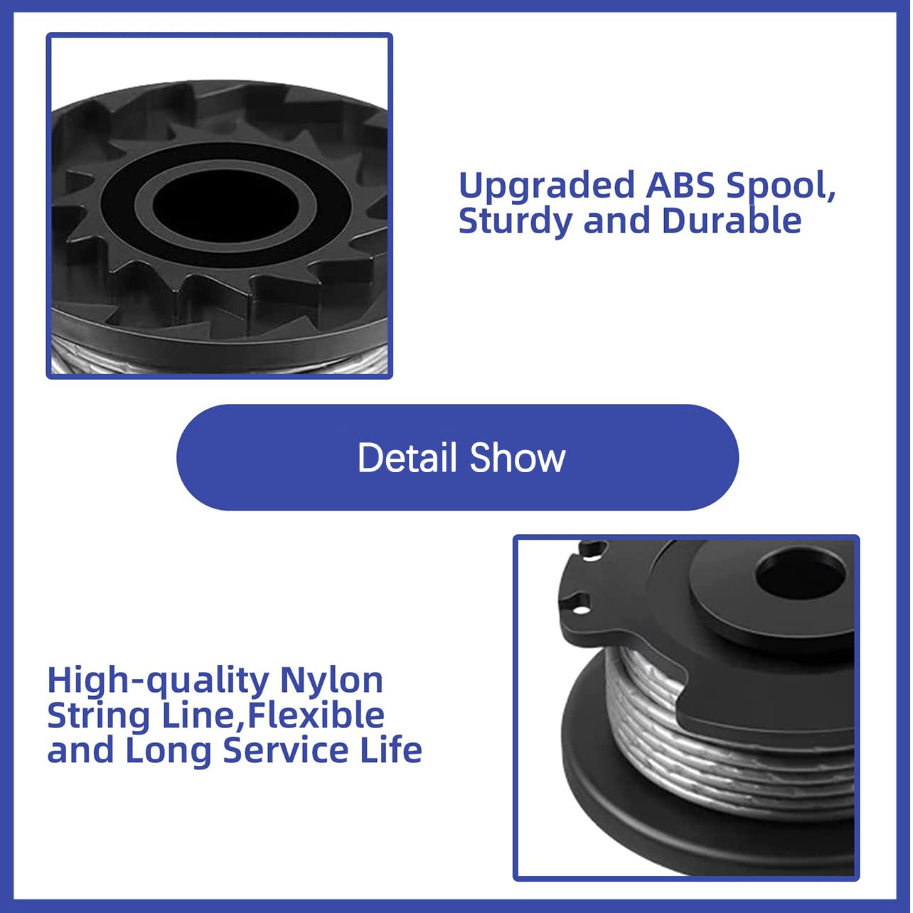 Strimmer Spool for Bosch, Strimmer Wire for Bosch F016800569, 1.6mm Double Autofeed Spools Replacement Compatible with Bosch ART 23 SL ART 26 SL, EasyGrassCut 18, 23, 26, 18-230,18-260 - 1Pack — view 2