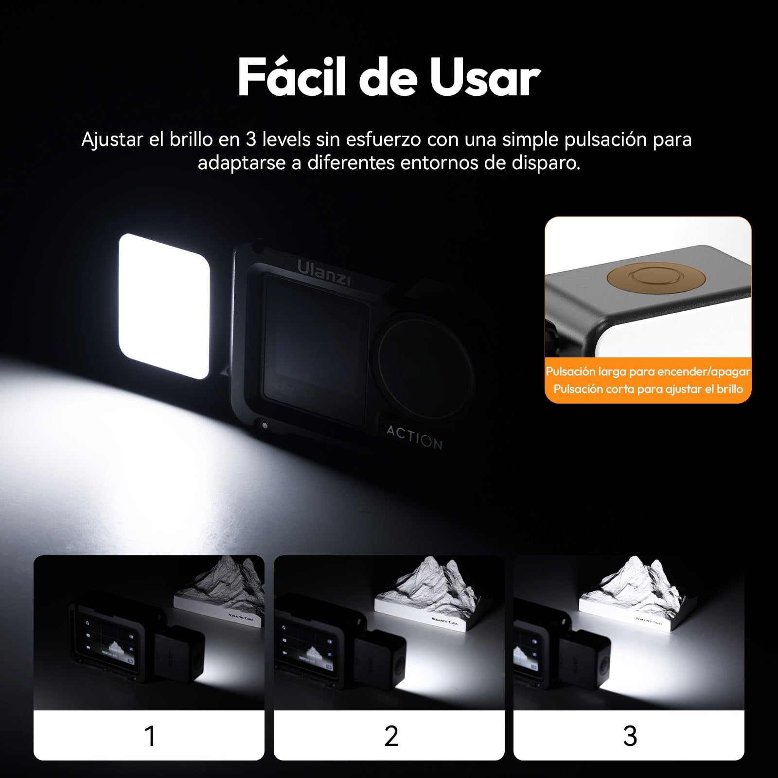 Ulanzi LM18 - Luz de Relleno Magnético para dji OSMO Action 3/4/5, Mini Luz LED Portátil de Vlogging, IPX5 Impermeable
