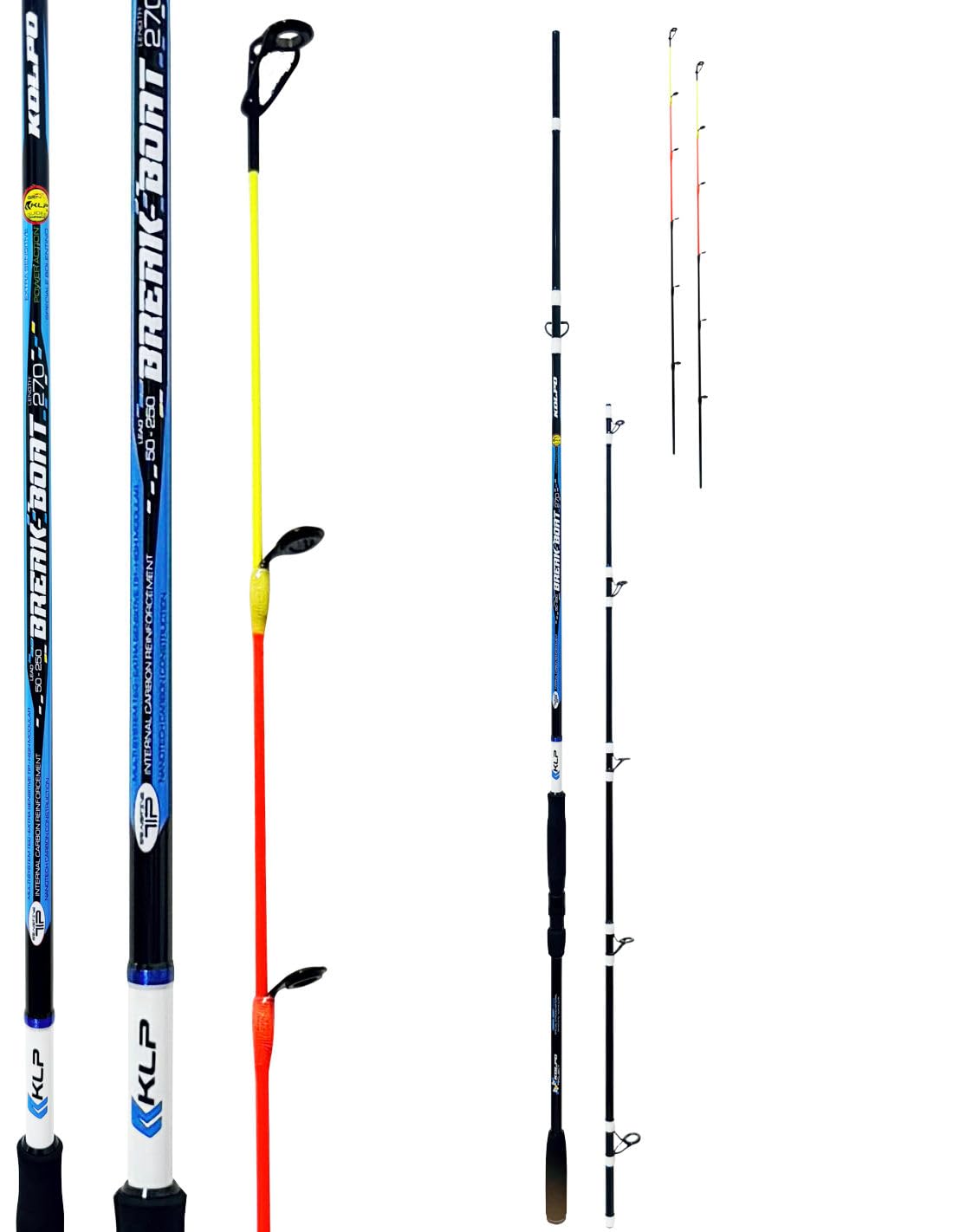 Kolpo Break Boat Canna Bolentino 2 Sezioni 2 Vette Intercambiabili 2,40 m Azione 50-250 g