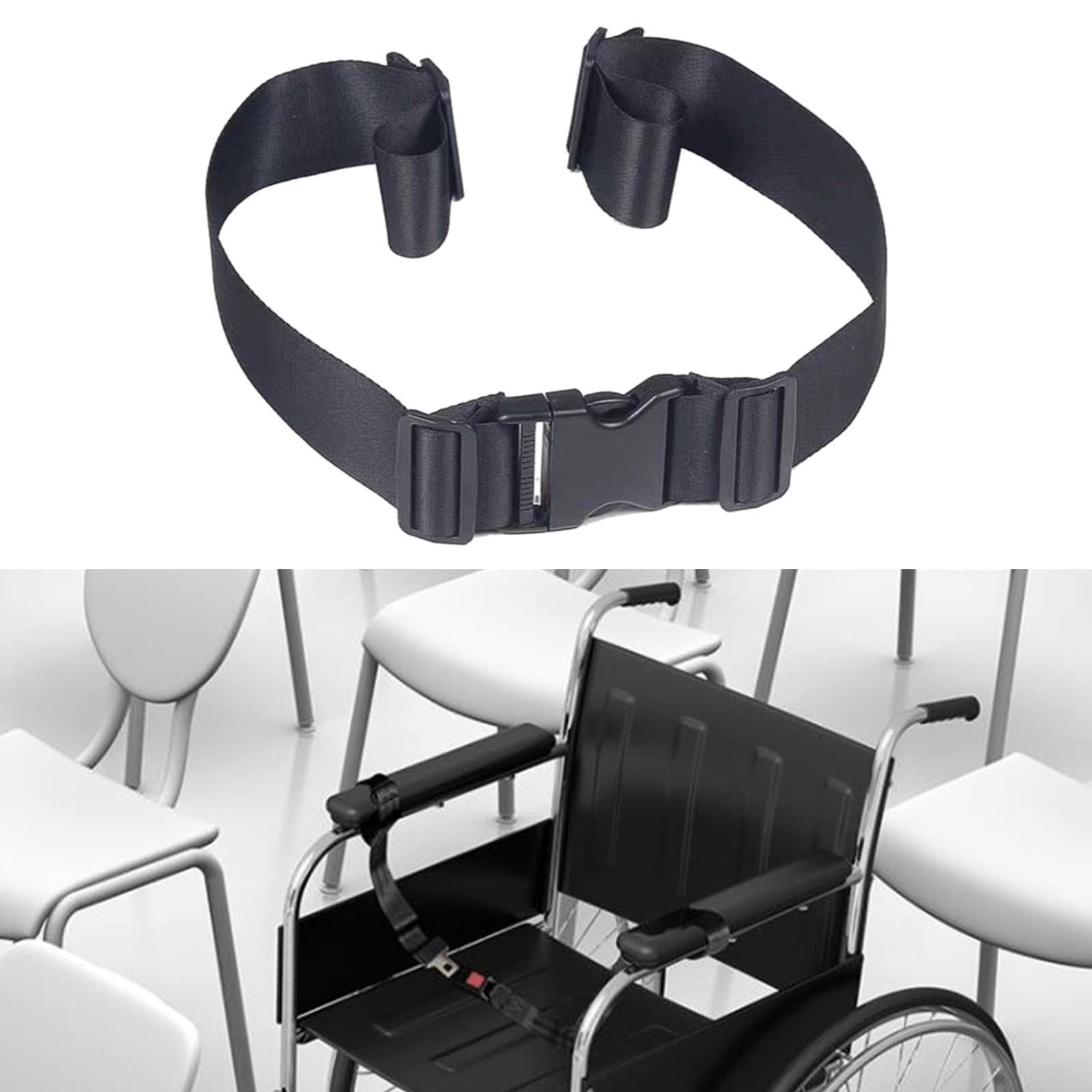 jojomis Los cinturones de seguridad duraderos para silla de ruedas se utilizan para cuidar de los pacientes, correas de arnés de cojín con hebilla de fácil liberación, ajustables