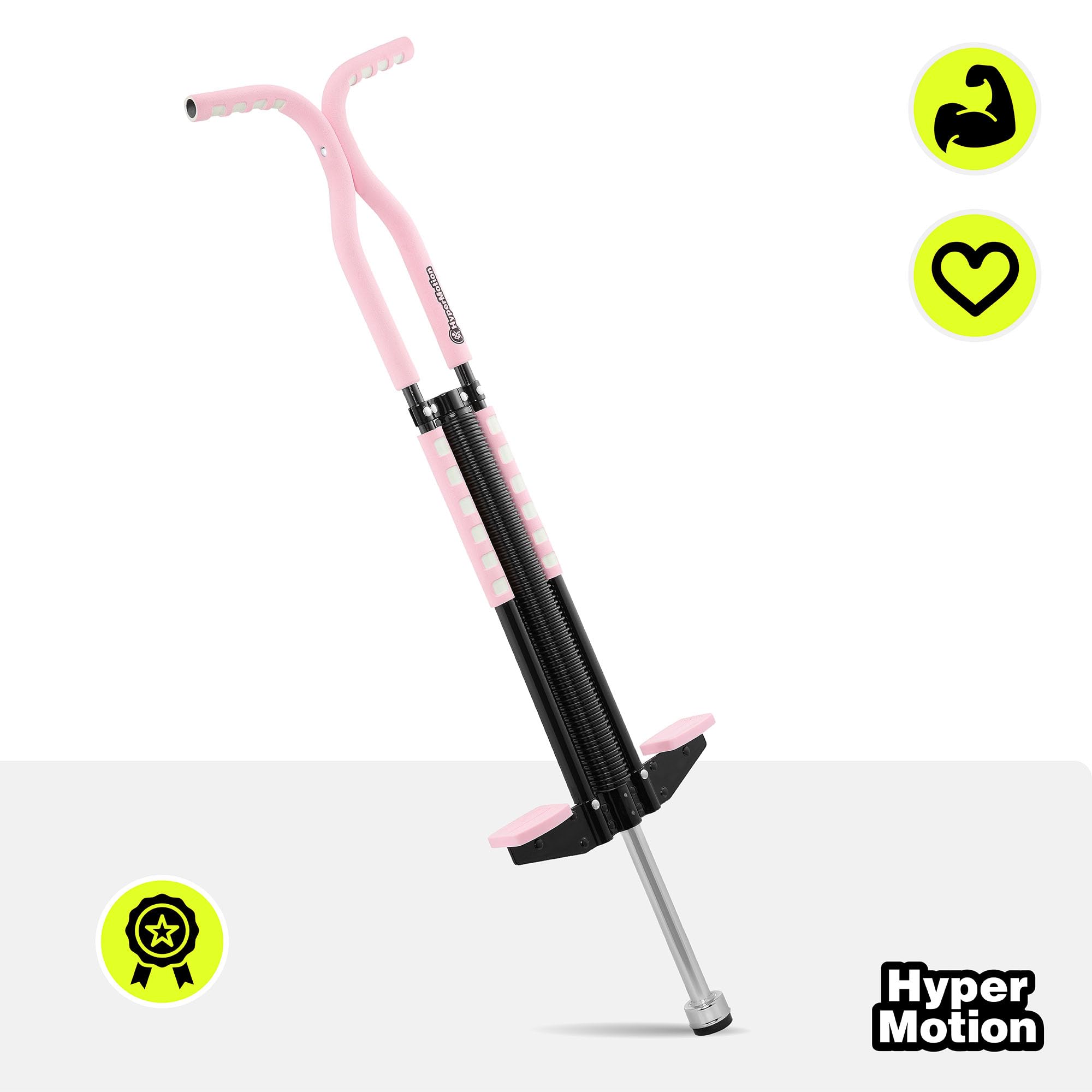 HyperMotion Skoczek POGO dla Dzieci 9–14 Lat, Urządzenie Treningowe do 50 kg, 2,35 kg, System Sprężynowy, Kolor Różowy