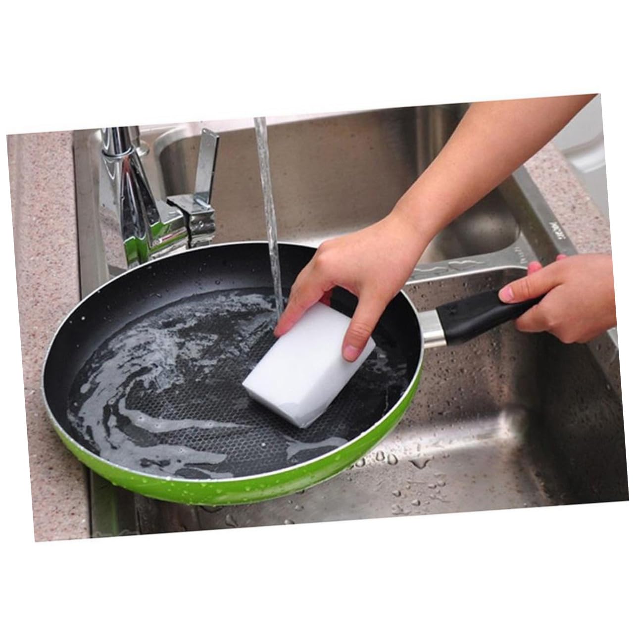 Veemoon 20pièces Éponge de Nettoyage Mousse de Melamine Lot de Éponges Blanches pour Cuisine et Salle de Bain Efficaces Les Taches Quotidiennes