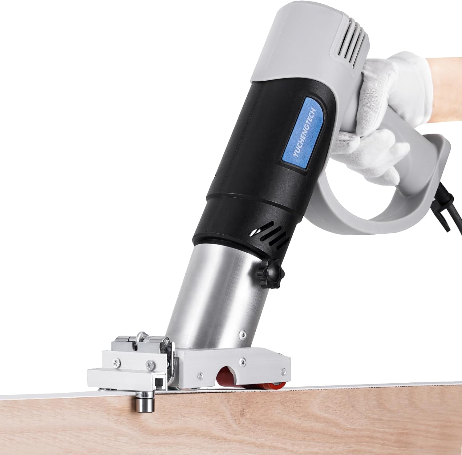 YUCHENGTECH Edge Bander Banding Machine Hot Air Edgebander Portable Edge Bander Banding Machine include Heat Gun and Track Guidance 110V