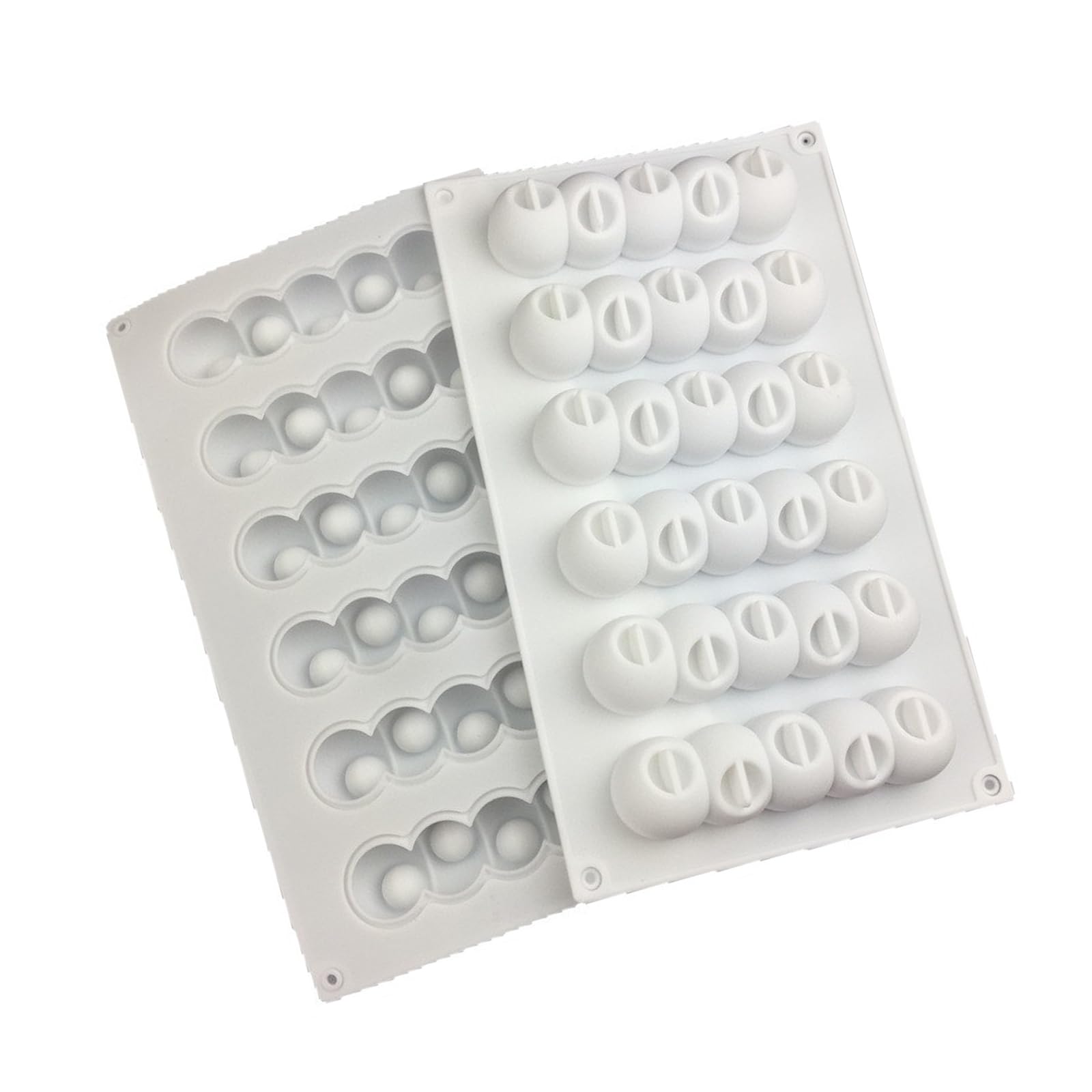 MALSSE Silicone Cake Decorating Mold 6-Cavity Caterpillars Shape Tray for Home Baking Babies Birthday Dessert Jewelry Finding Dessert