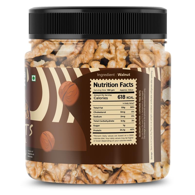 Image of Chatorra Box Walnut Kernels 500g (8 Pieces Broken) | Premium Akhrot Giri Without Shell | 100% Natural Raw Walnuts | Rich in Protein, Iron & Omega-3 | Healthy Dry Fruit Snack for Breakfast & Baking