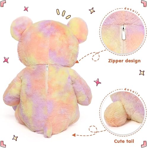 Miniatura 63 de Tezituor Oso de peluche gigante de 52 pulgadas, peluche grande de animales de peluche, color verde arcoíris, regalos suaves para San Valentín, Arco