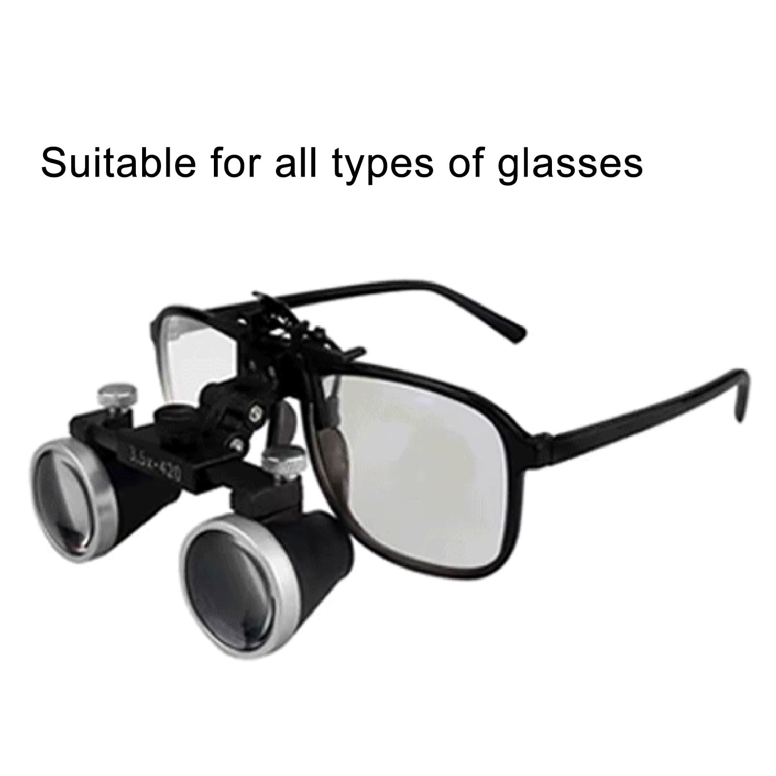 Lupas Dentales Quirúrgicas 3.5X 420mm Gafas Binoculares con Clip Lupa de Laboratorio con Estuche