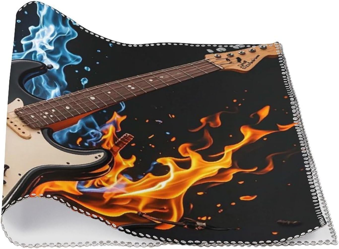 Electric Guitar Music Placemats Set of 4 - Non-Slip Heat Resistant Place Mats Farmhouse Rustic Table Mats Reusable Hard Canvas Placemat for Dining, Kitchen, Party Indoor/Outdoor Decoration image 3