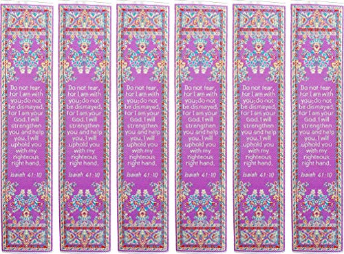 Do Not Fear, Bulk Pack Of 6 Woven Fabric Christian Bookmarks, Silky Soft Isaiah 41:10 Flexible Bookmarker For Novels Books And Bibles, Traditional Turkish Woven Design, Memory Verse Gift #TOP20