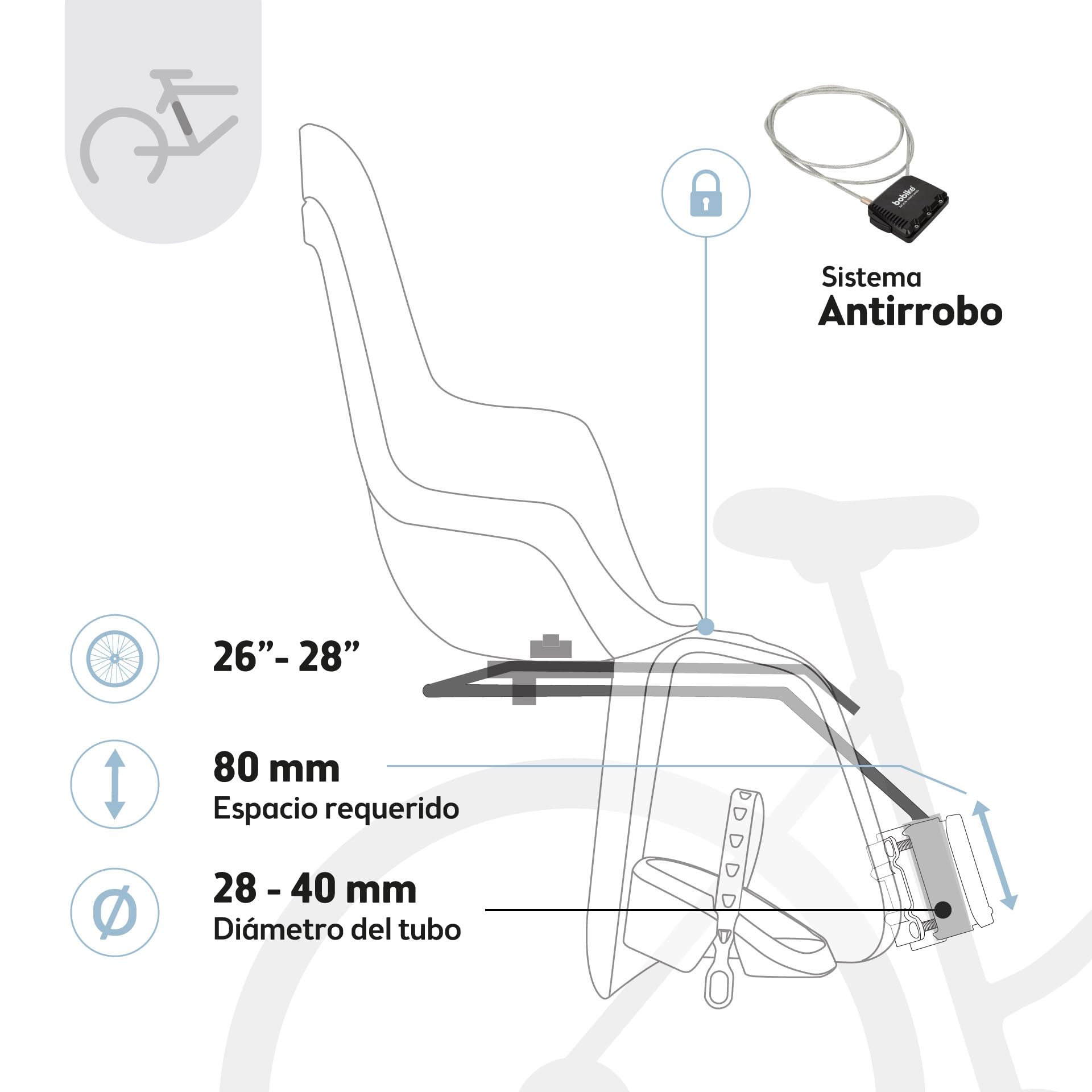 BOBIKE 8012200019 - Silla Bicicleta Trasera One Maxi 1P&E-BD para Portaequipajes y Cuadro – Versátil con Opciones de Montaje Dual, para niños de 9 Meses a 6 años, hasta 22 kg, Marrón Chocolate