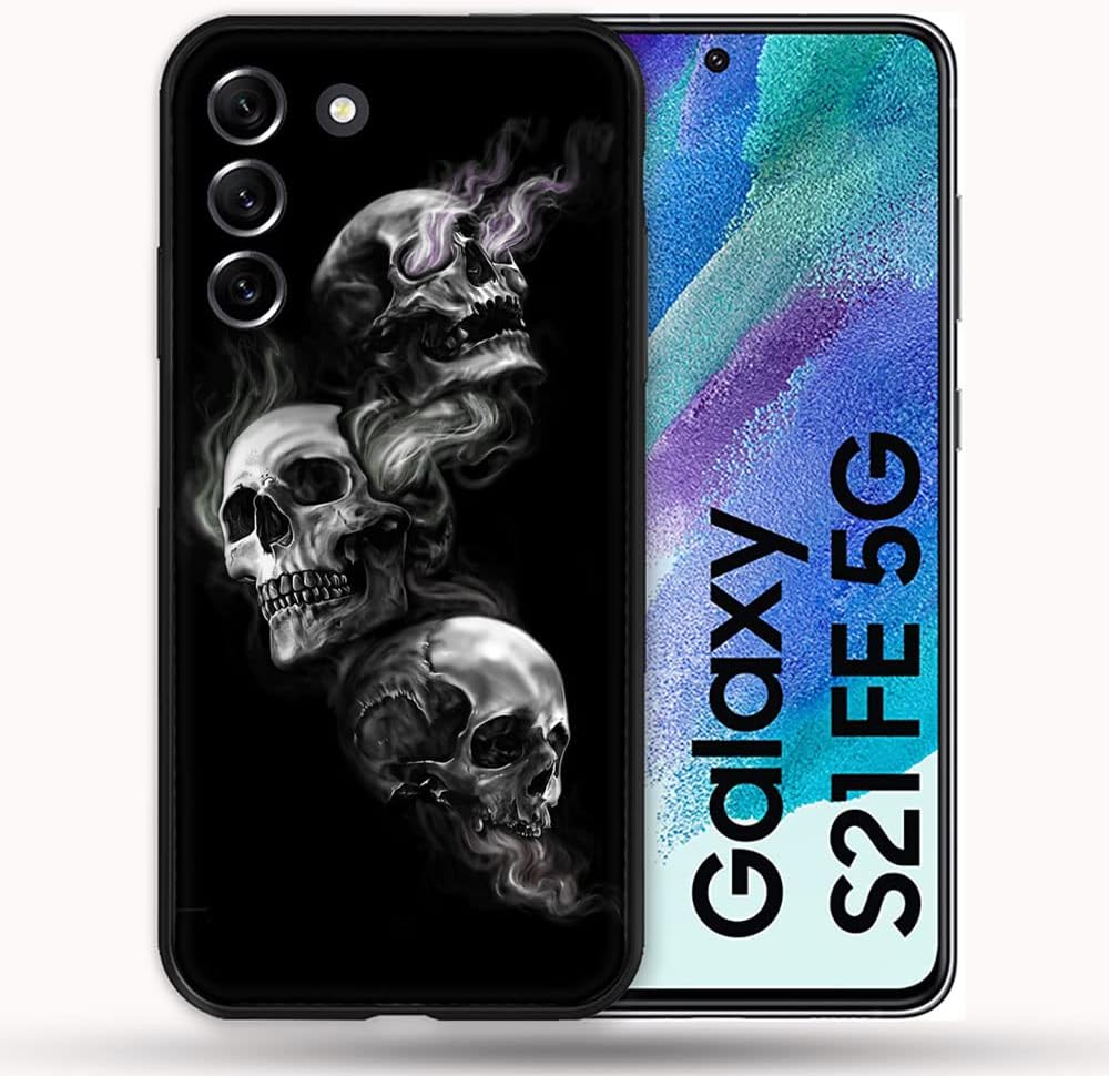 Case for Samsung Galaxy S21 FE/S21FE Triple Skull Multi-Coloured