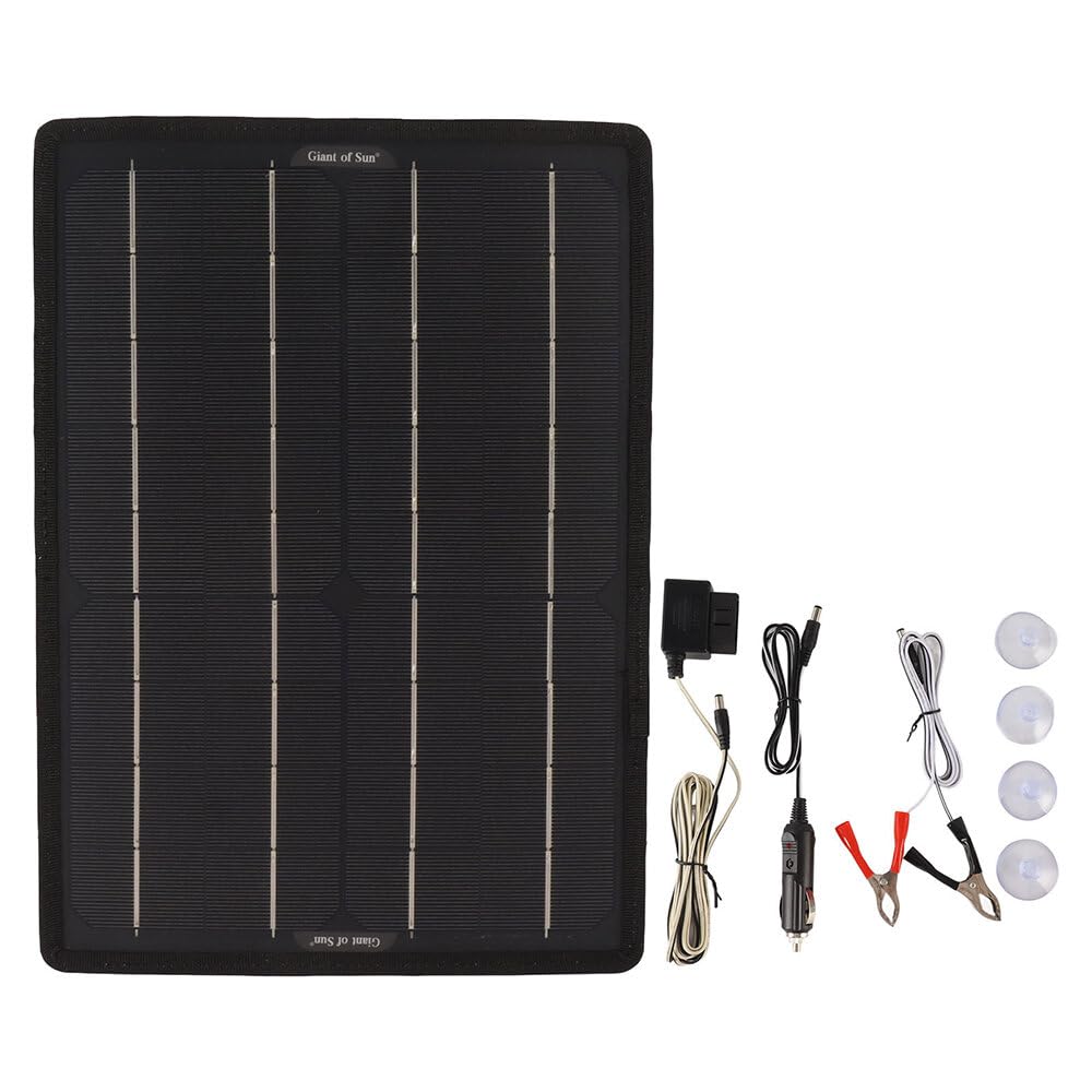 VIDOO Ładowarka Słoneczna Zewnętrzna 10W Panel Monokrystaliczny 12V Podtrzymywanie Akumulatora z Ładowaniem OBD dla Samochodu