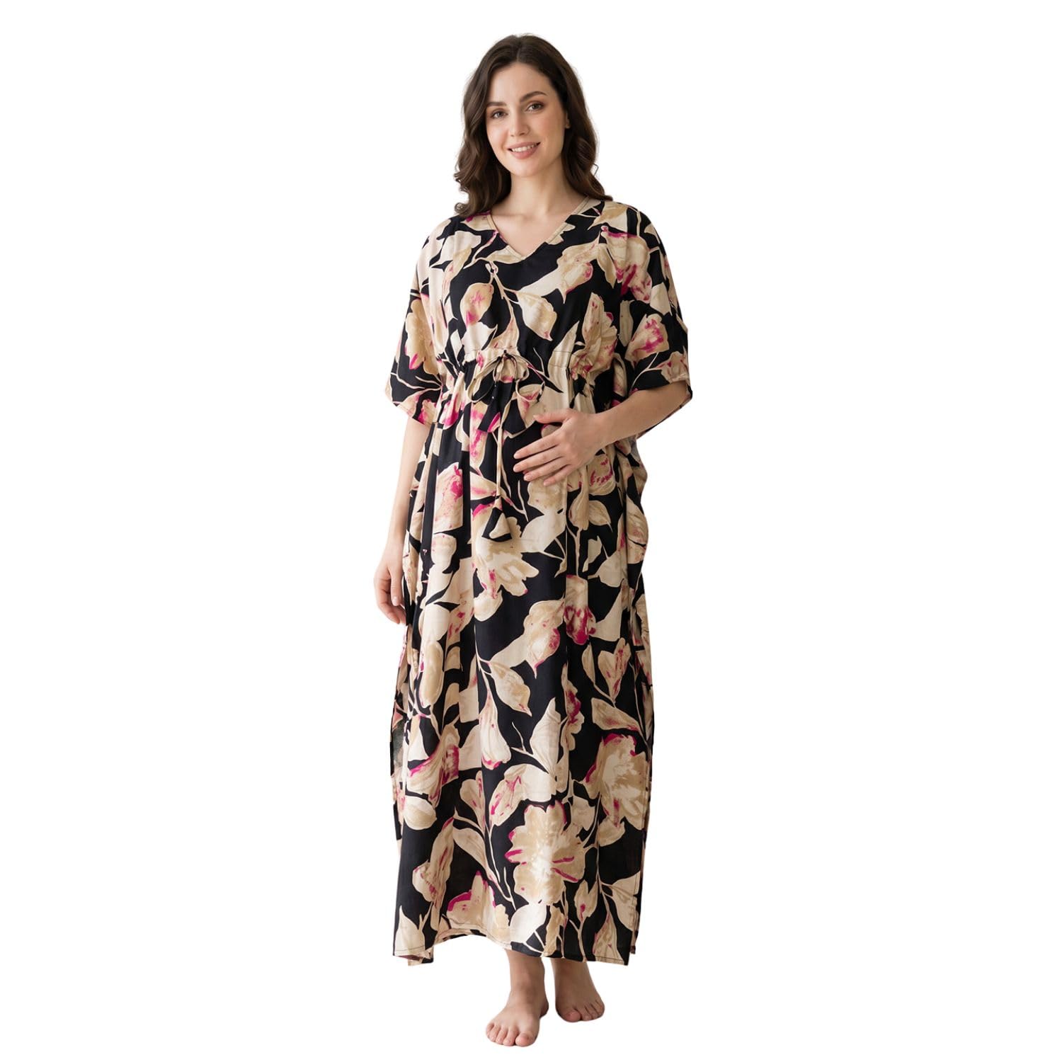 Printed Rayon Maternity Kaftan-image-48
