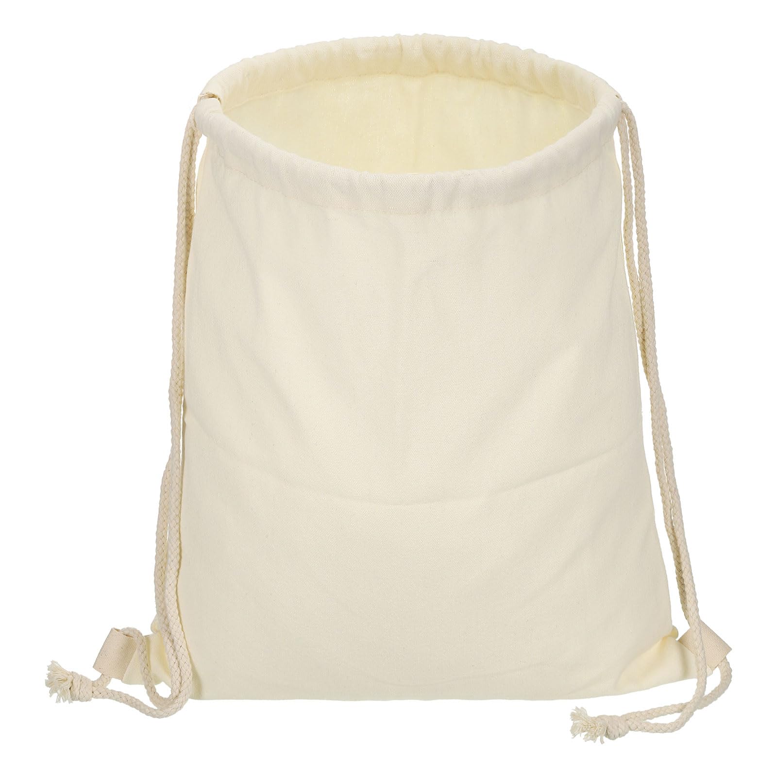 PATIKIL Cotton Drawstring Bags, Cotton Canvas Drawstring Backpack Foldable Sports Gym Bags for Women Men Gym Sports Trip, Beige