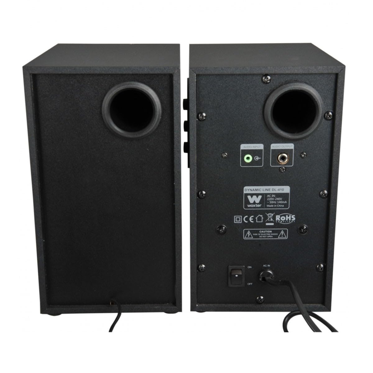 Woxter Dynamic Line 410 Black – 2.0 głośnik stereo (zasilanie o mocy 150 W, drewno, 4 głośniki niskotonowe, 2 głośniki wysokotonowe, 3,5 mm, RCA, system Bass Reflex Control (głośność, wysokie tony,