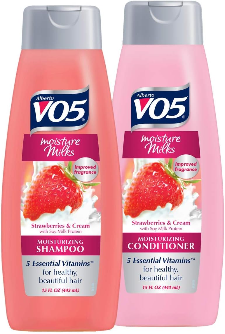 Alberto V05 Moisture Milks Strawberries & Cream Moisturizing Shampoo & Conditioner Set (12.5 fl.oz) by High Ridge Brands Co
