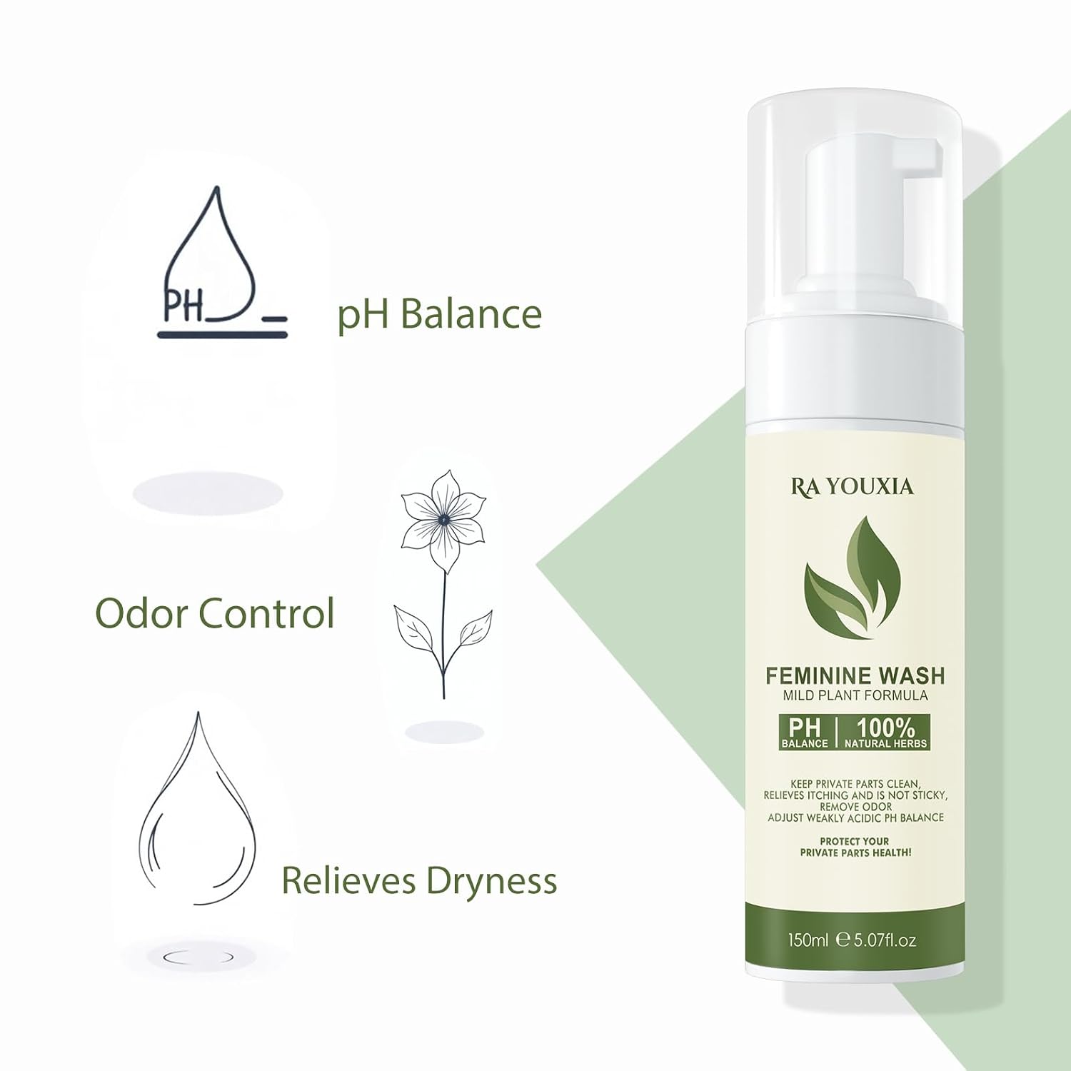pH Balance Feminine Wash | Gentle, Non-Irritating Formula | Relieves Odor, Itching & Dryness | Daily Intimate pH Care, 5.07 fl oz