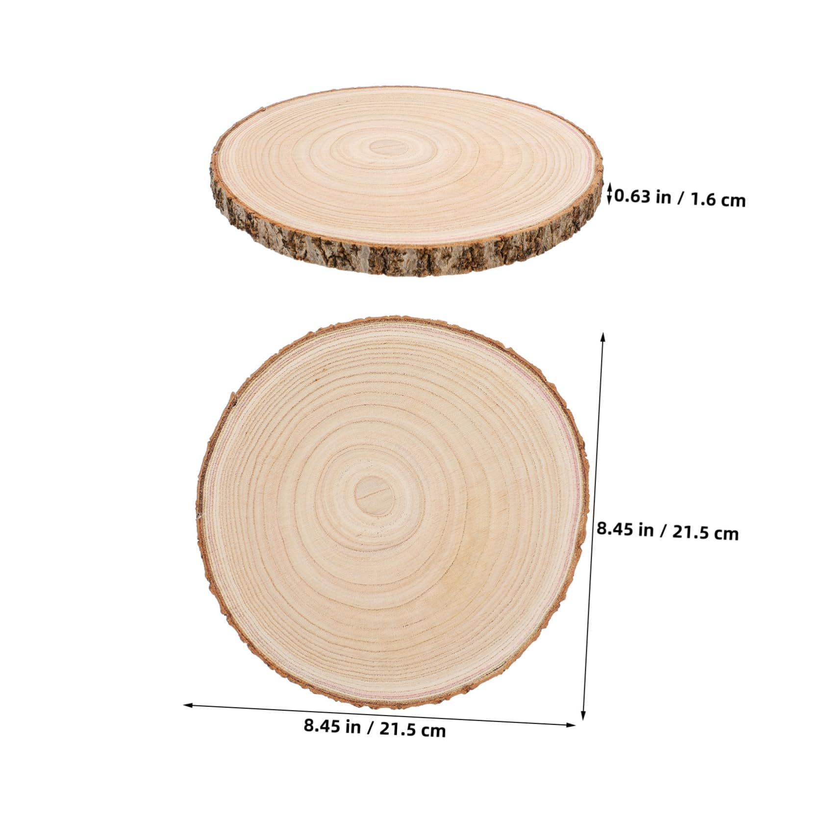 Hohopeti 8 Stück Teiliges Rustikale Holzscheiben mit Rinde Paulownia Holzscheiben Glatt Geschliffen für DIY Bastelprojekte und Tischdeko