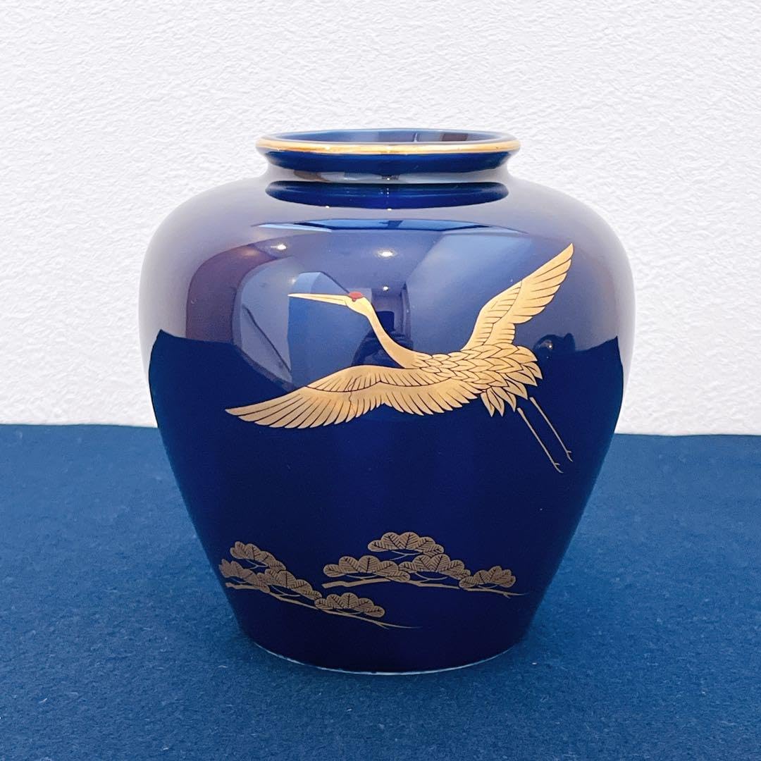 Amazon.co.jp: 丸西陶芸 金松鶴 花瓶 灰皿 応接揃 : ホーム＆キッチン
