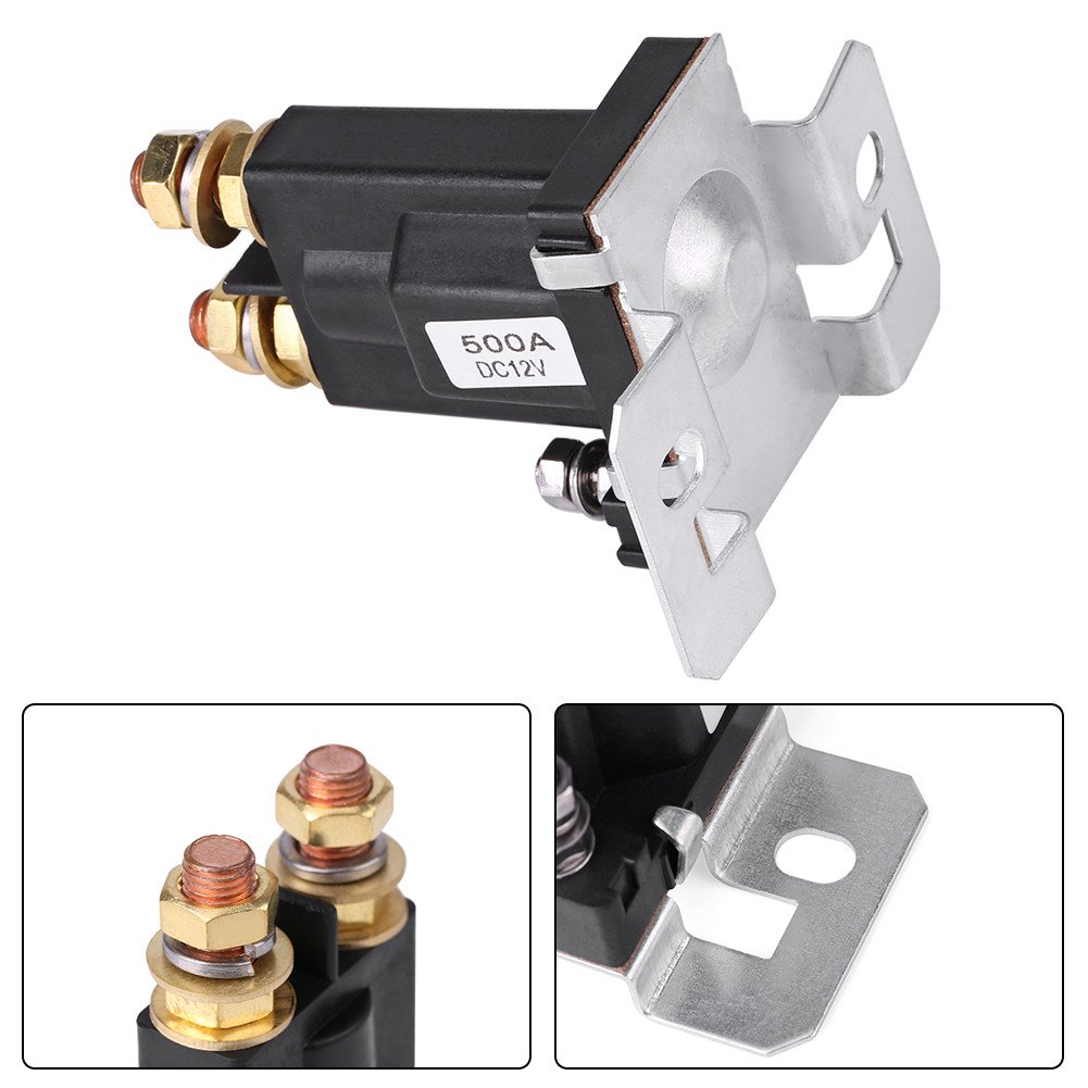 500A DC 12V Alta Corrente Solenoide Auto Starter Relè 4 pin SPST Start Contattore Doppio Batterie Sezionatore di Controllo Interruttore On/Off