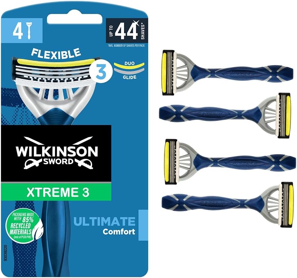 WILKINSON SWORD – Xtreme 3 For Men | Ultimate Comfort | 4 x Disposable Razors WILKINSON SWORD – Xtreme 3 For Men | Ultimate Comfort | 4 x Disposable Razors