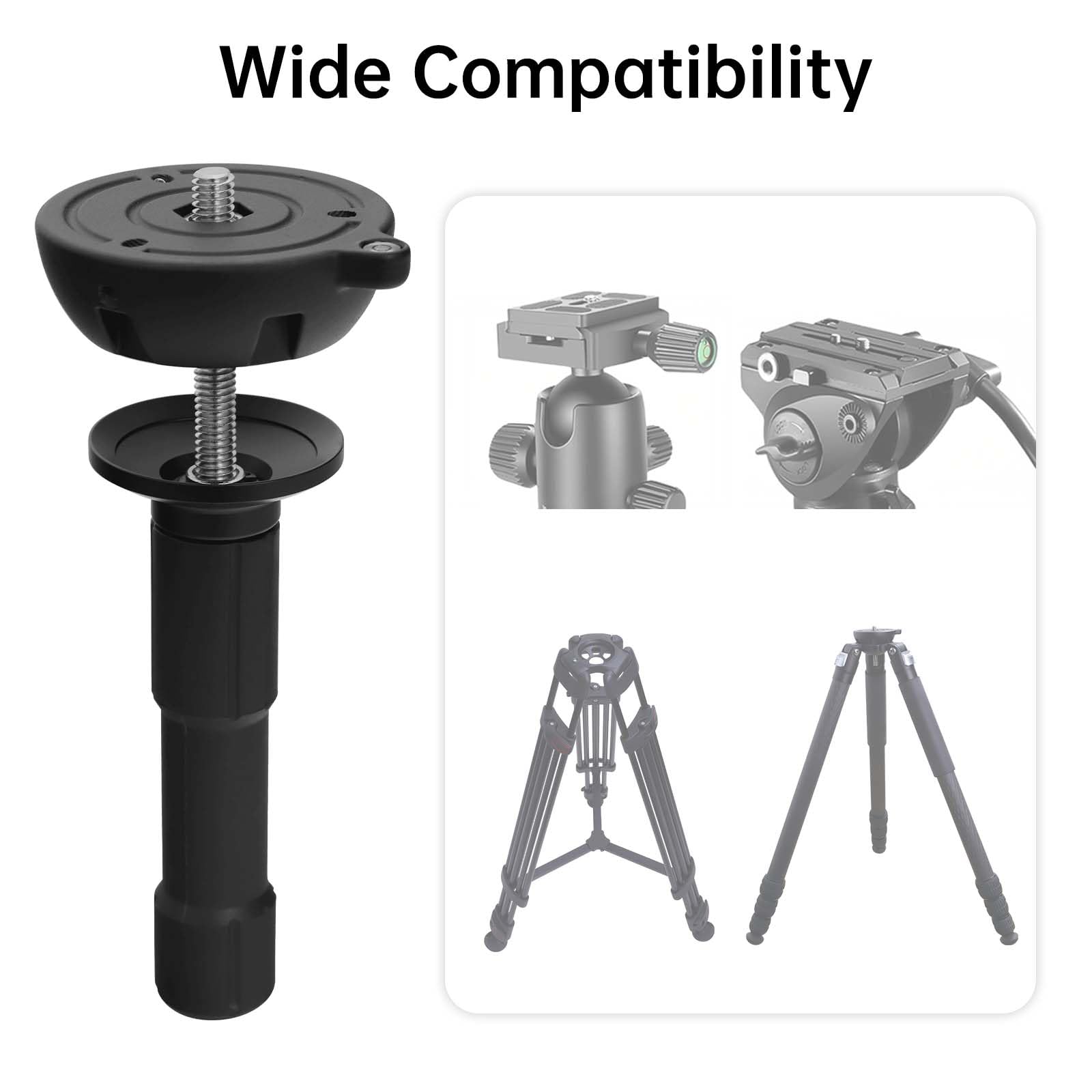 Adapter do miski 75 mm, metalowy konwerter do montażu płaskiego do miski z poziomicą bąbelkową i śrubami 1 cm do głowicy płynu statywu (długi)