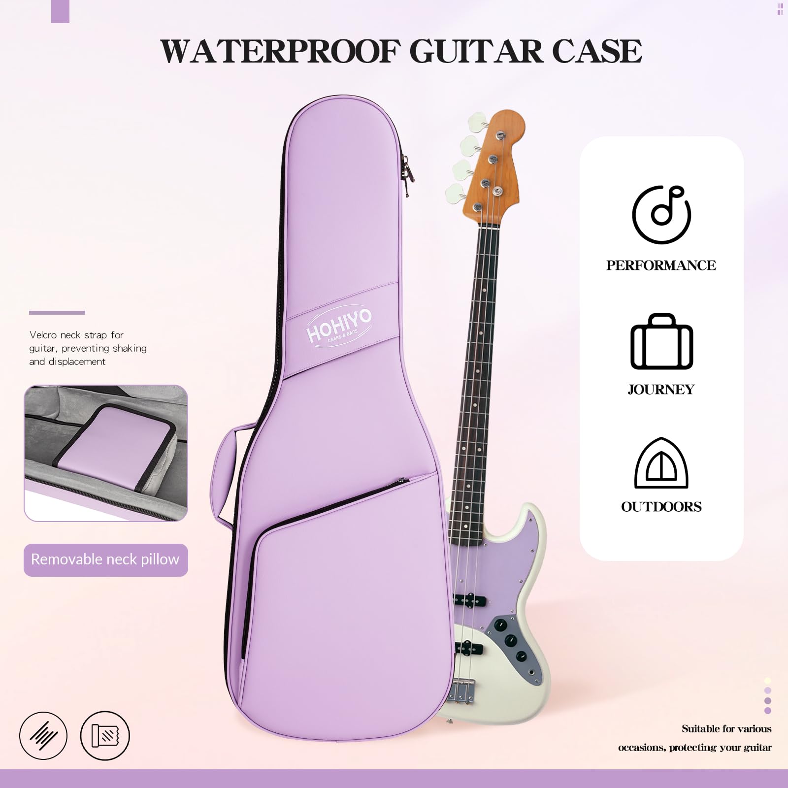 Bolsa de membrana para guitarra, Purple, moda