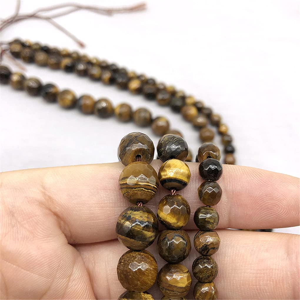 35 Perle Ciondoli In Occhio Di Tigre Giallo Naturale | 10 Mm – Pietre Di Energia Per Gioielli Fai Da Te, Bracciali E Collane
