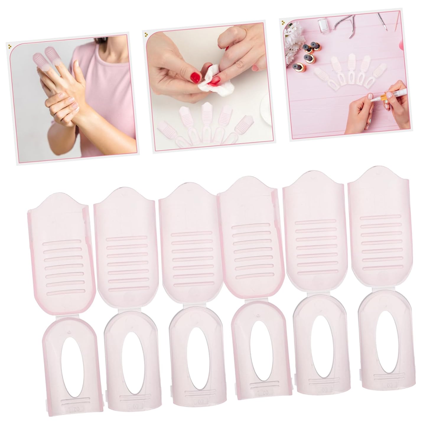Adjustable Nail Polish Removal Clips 20pcs Pink Plastic Soak Off Gel Remover Tools for Manicure and Nail Art Suitable for Types