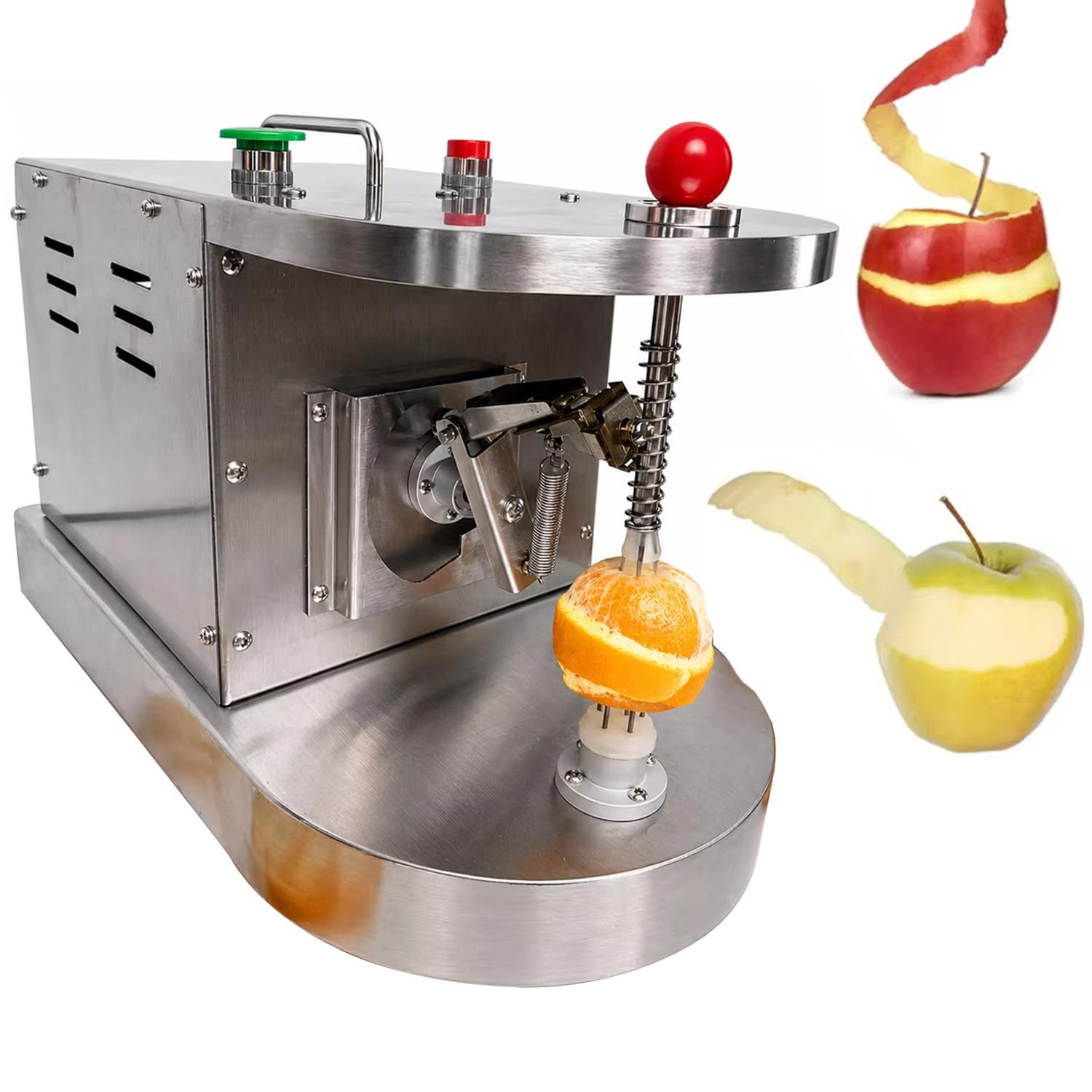 Éplucheur électrique pour Oranges Citrons, INOX 100W, Hauteur et épaisseur Ajustables, 500pcs/h, Facile à Nettoyer, Parfait pour Restaurants et Snack-Bars