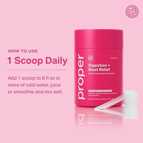 Miniatura 7 de Proper, The Pinks Digestión y Alivio de la Hinchazón. Mezcla de bebida con probióticos para la salud intestinal, prebióticos, raíz de remolacha y