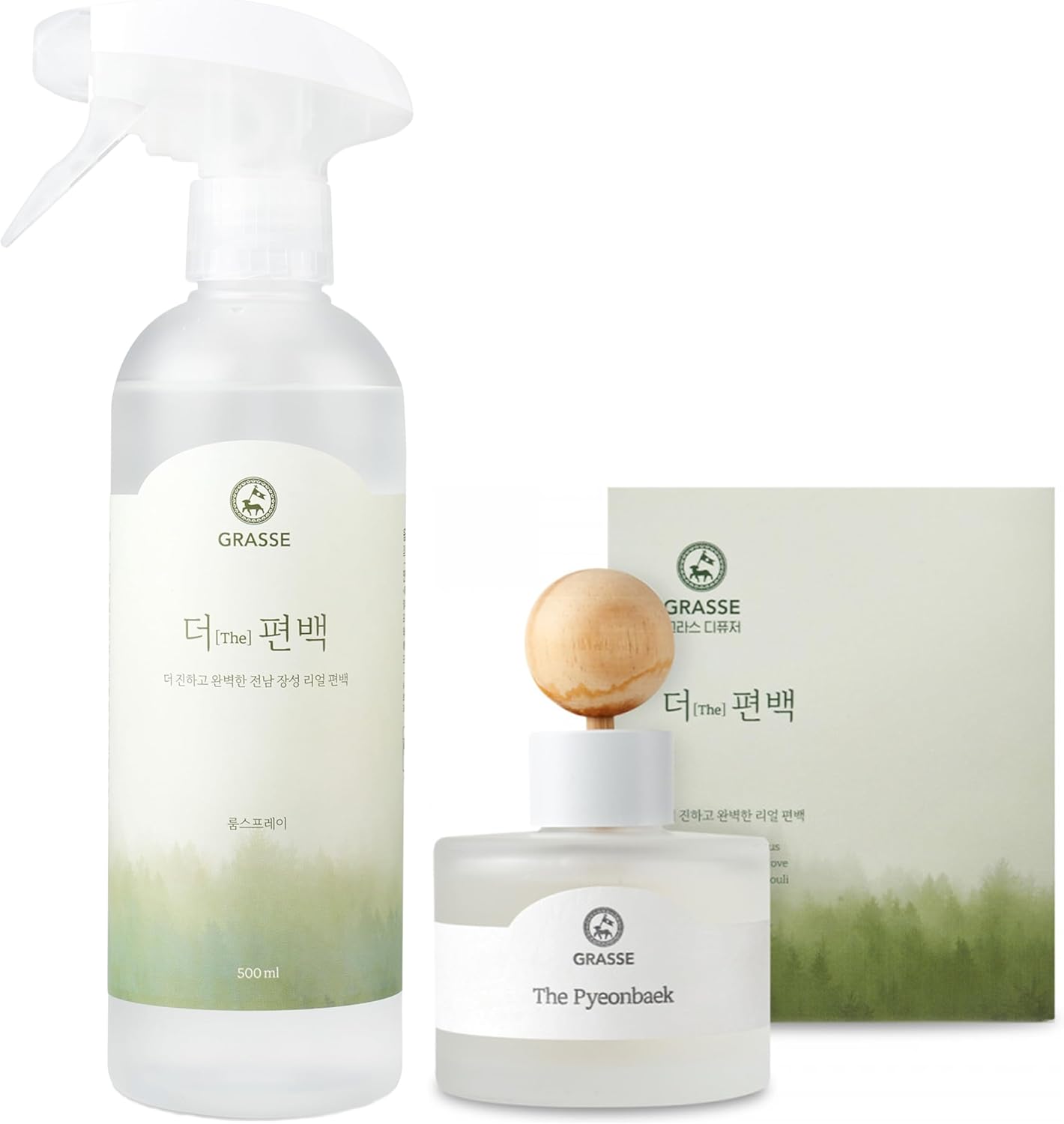 Bullsone Grasse The Hinoki Cypress Spray Diffuser Set, Relaxing Aromatherapy Deodorizer Mist with Frorest Essential Oils
