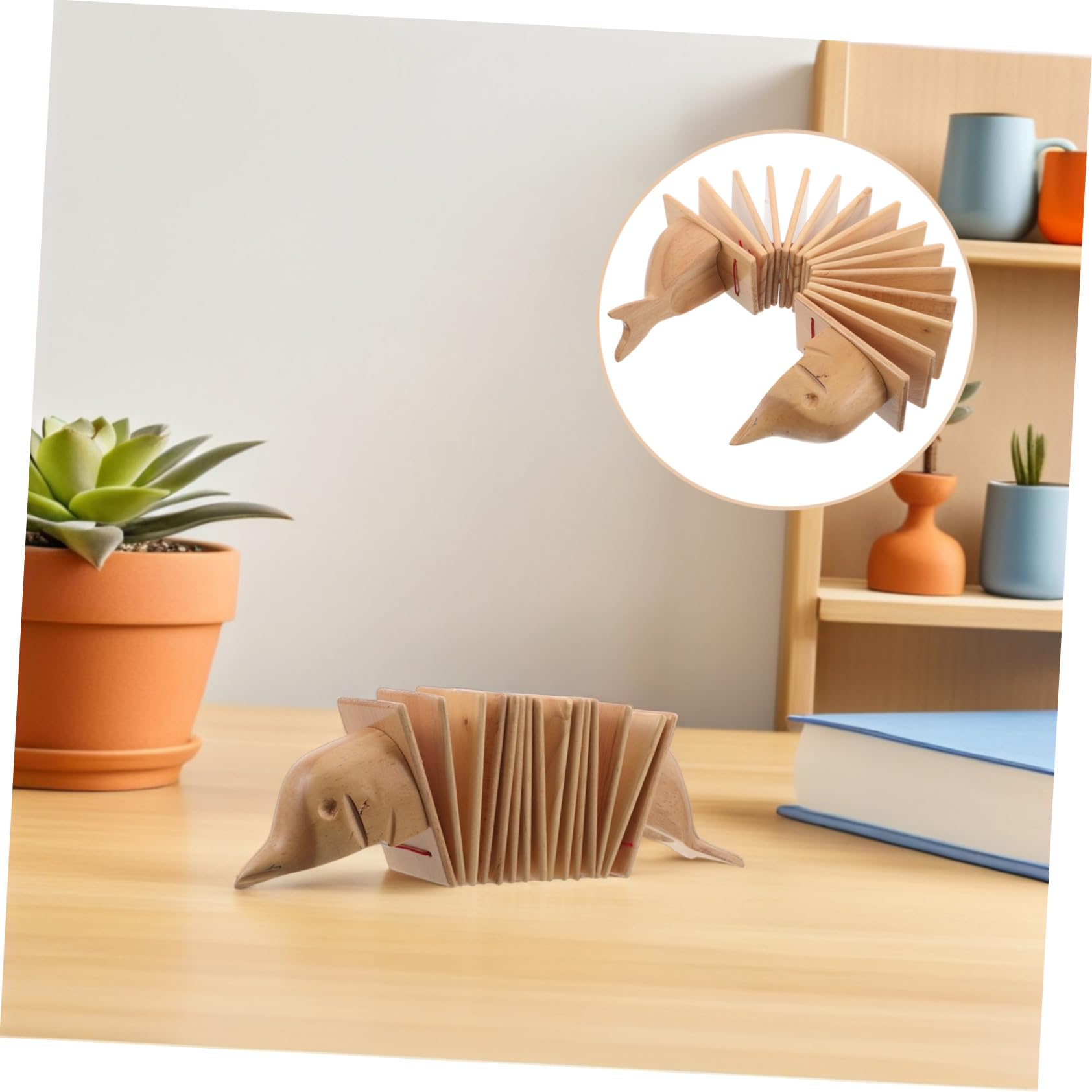Batacchio Musicale in Legno a Forma di Delfino, Khaki | Giocattolo Musicale che Bussa, per Piccoli Strumenti Musicali e Strumenti per Piccoli, Festa Scuola Decor