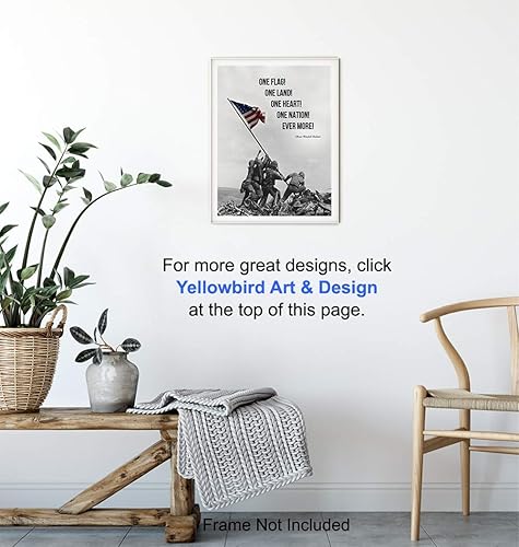 Miniatura 5 de American Flag Wall Art - Marine Flag - Iwo Jima Wall Art Decorations - Marine Corps Photo - Patriotic Gifts for Men, Military Veterans - Office,