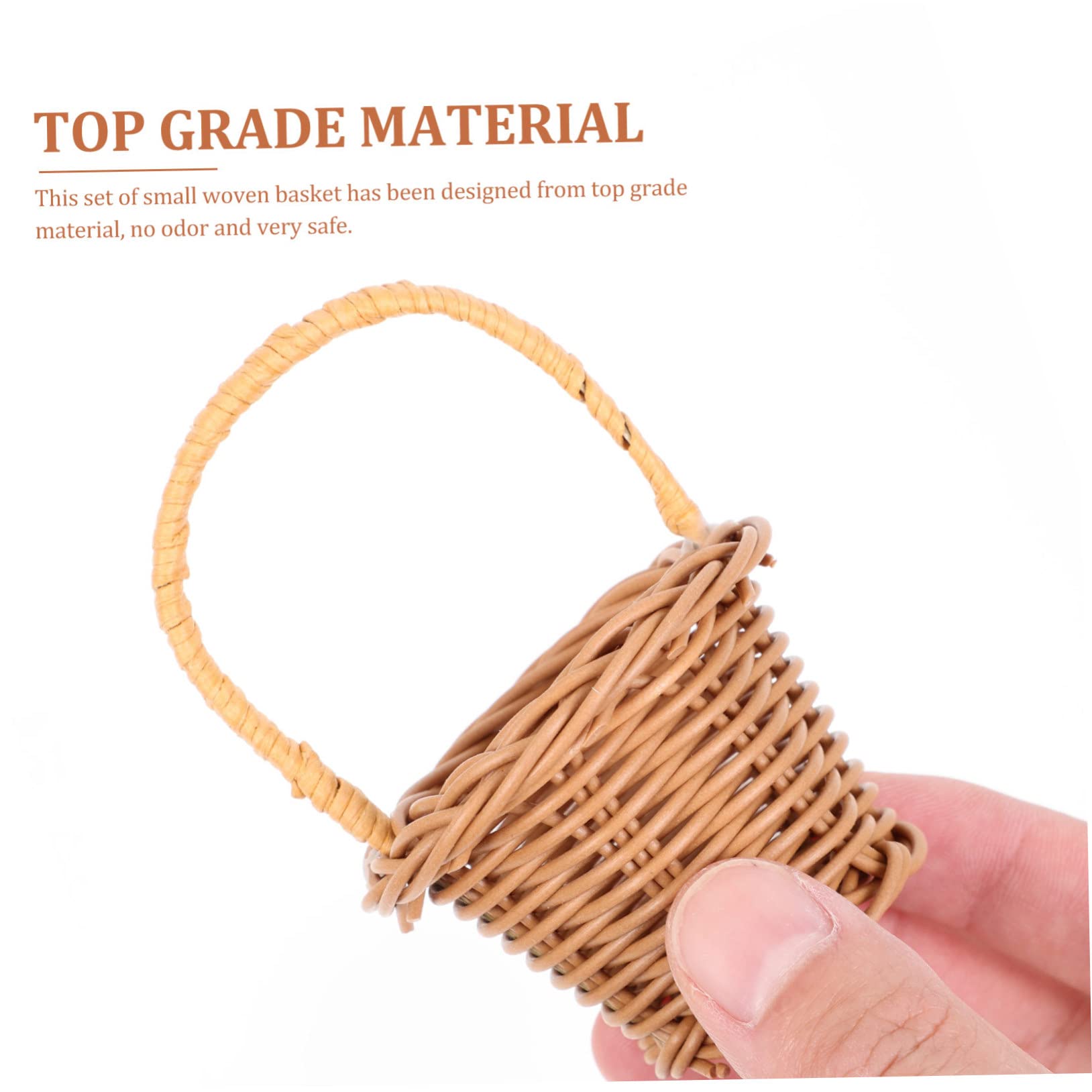 LABRIMP 32piezas Cesta De Flores Tejida De Cesta Para Almacenamiento De Flores Capazo De Rattan Natural Para Decoración De Especiales Para Boda y Pascua
