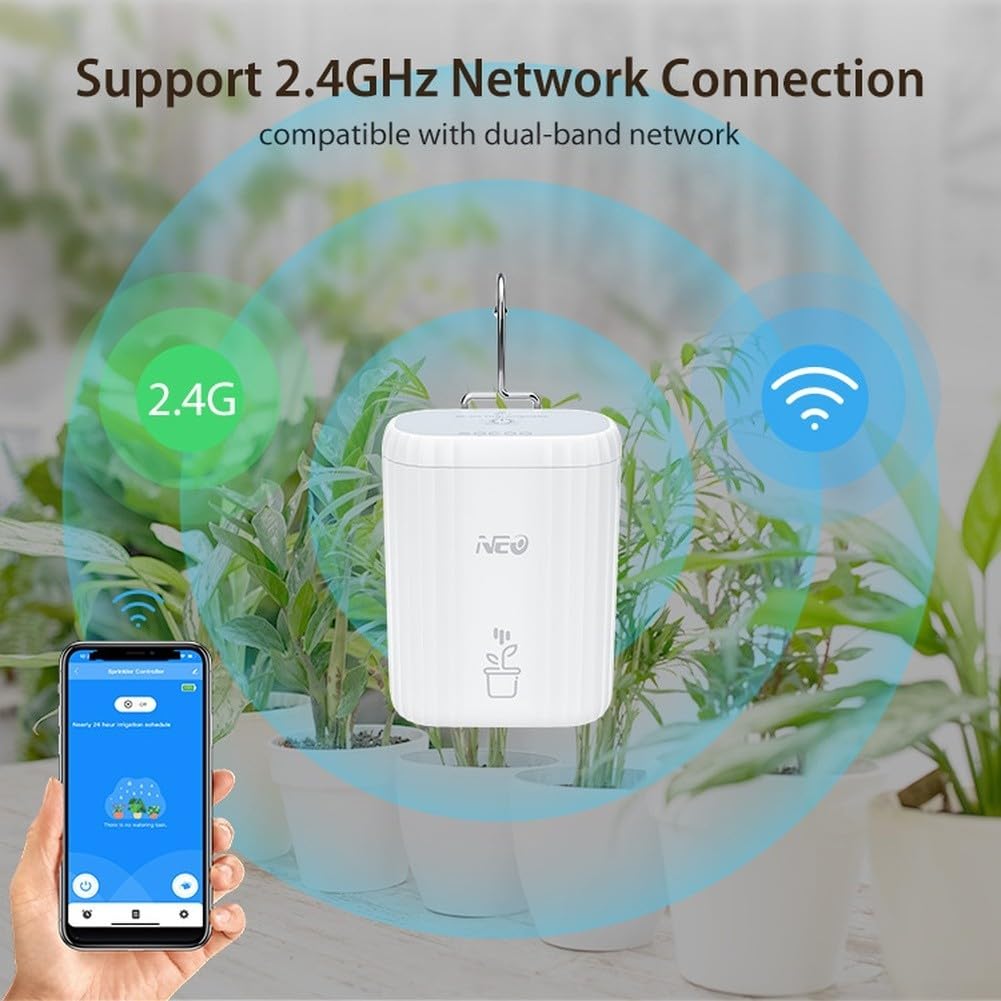 Smart WLAN Bewässerungssystem Indoor Automatisch Pflanzen | App-Steuerung, Echtzeit-Monitoring, effiziente Wassernutzung, für ideal für Urlaubsreisen, kompatibel mit Tuya